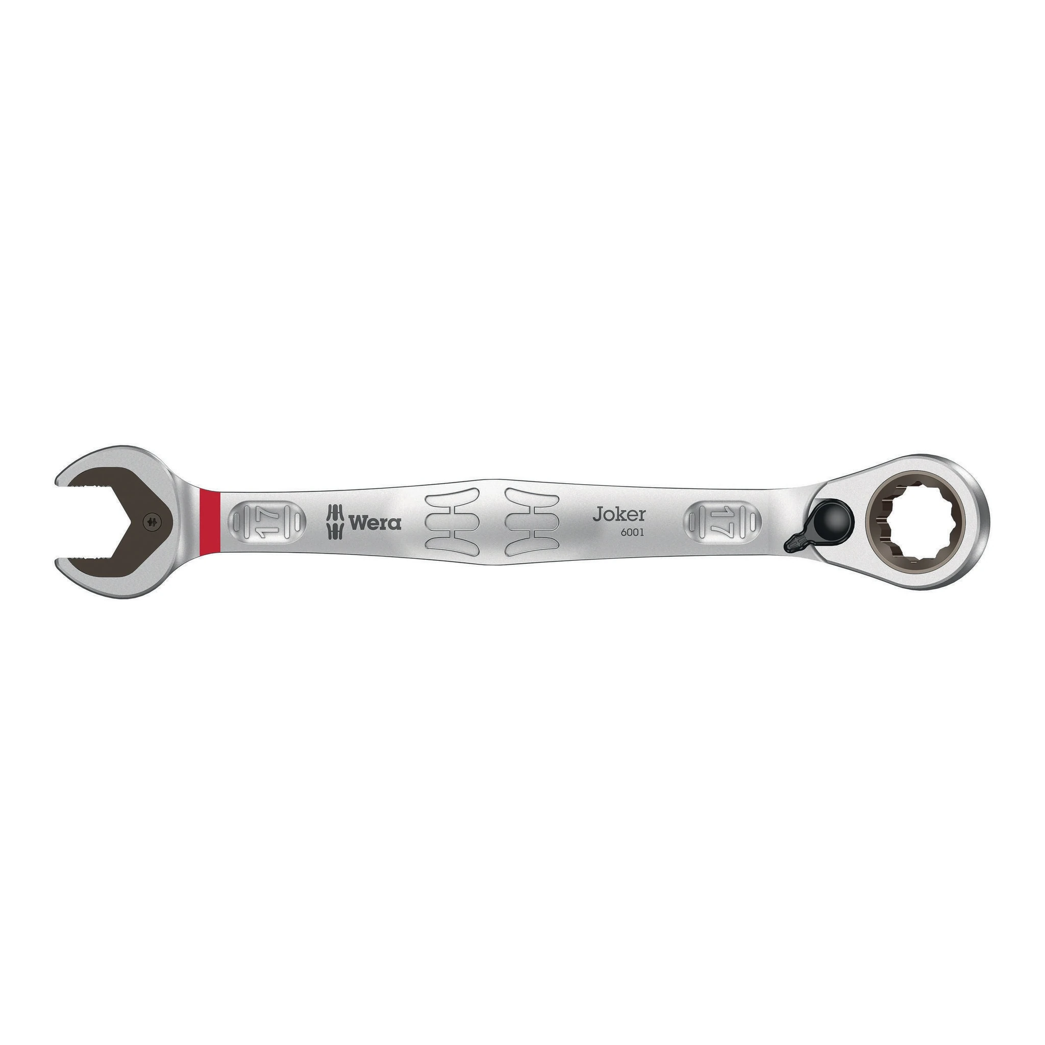 WERA | Maulringratschenschlüssel | Schlüsselweite 17 mm Länge 225 mm | umschaltbar, Ringseite 15 °