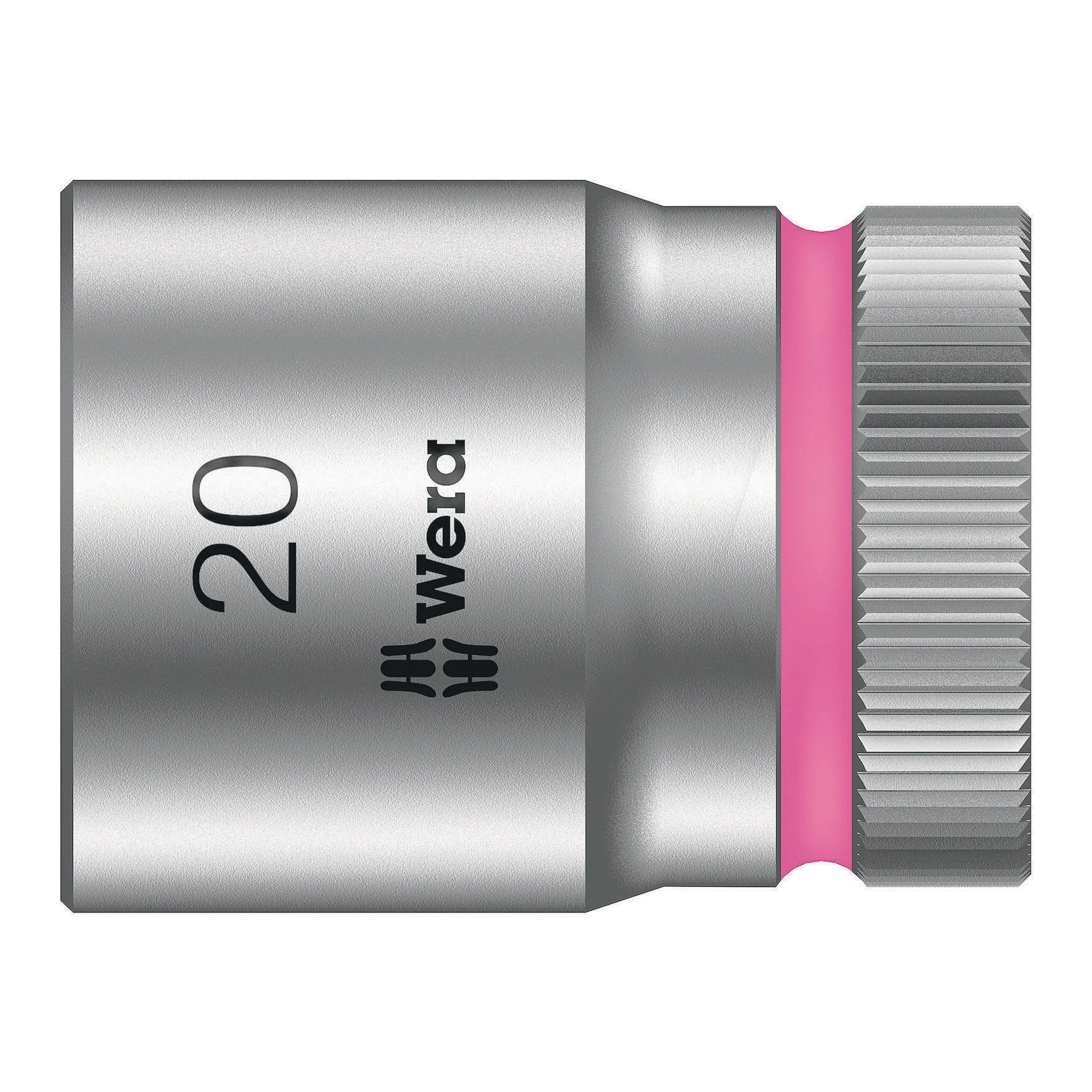 WERA | Steckschlüsseleinsatz | SW20mm L.37mm Vierkant1/2Zoll | CV mattverchromt Rändelung