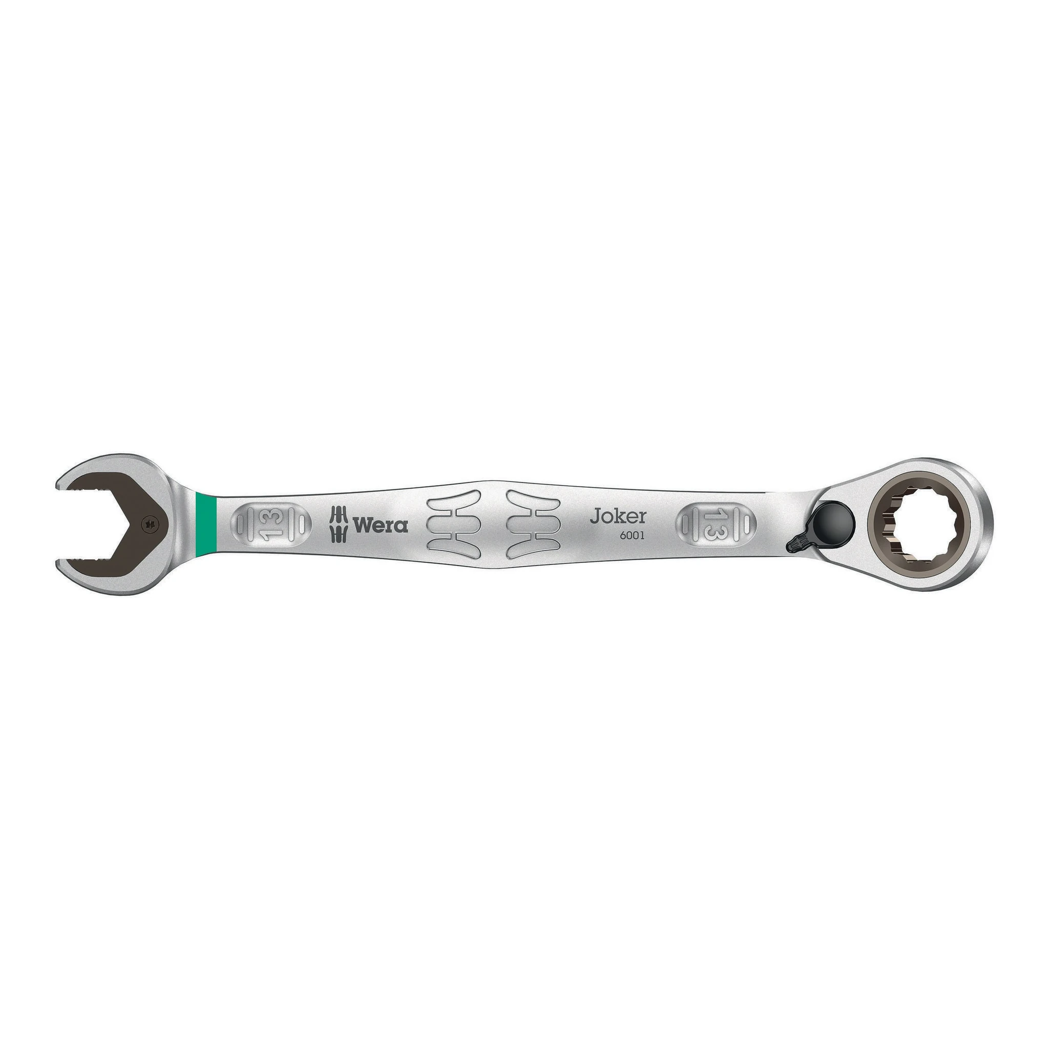 WERA | Maulringratschenschlüssel | Schlüsselweite 13 mm Länge 179 mm | umschaltbar, Ringseite 15 °
