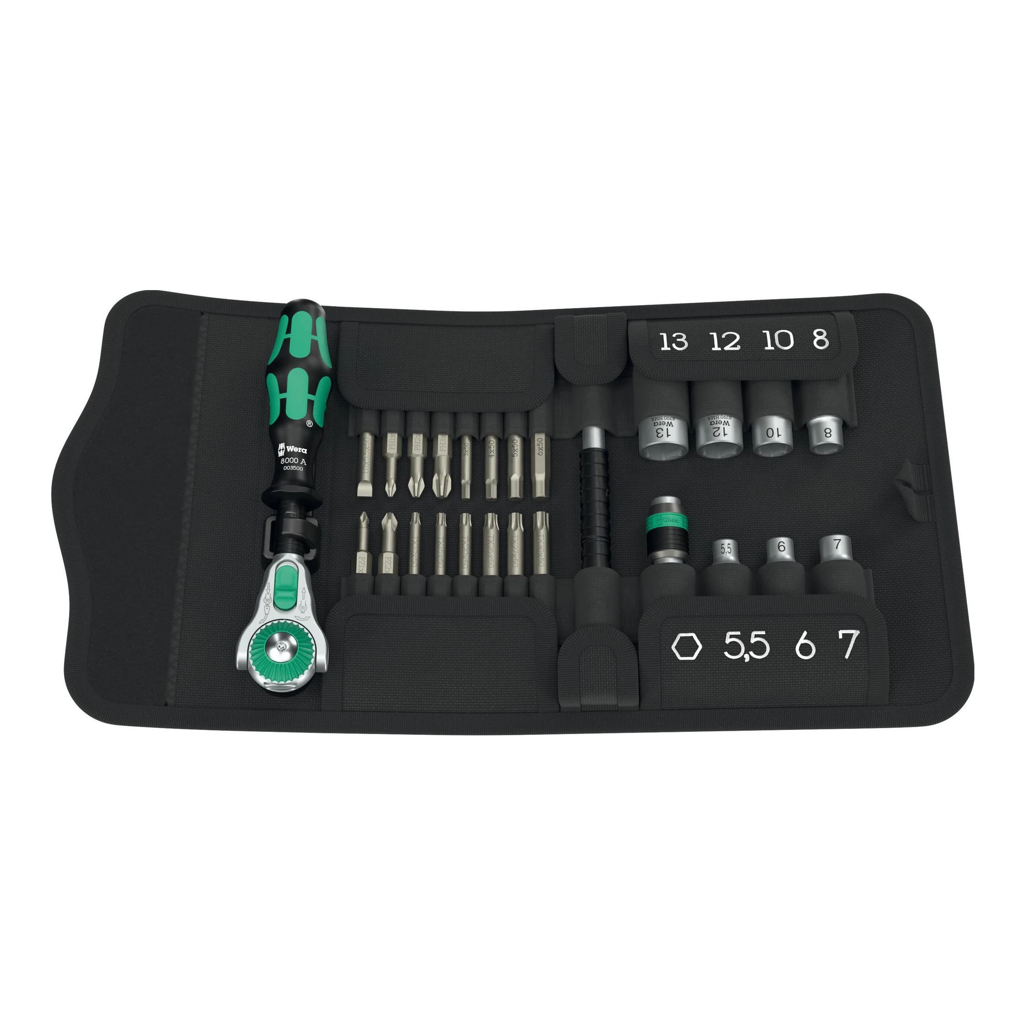 WERA | Bit-/Steckschlüssel-Set | 26-teilig | Schlitz/PH/PZD/Knarre/7 Nüsse