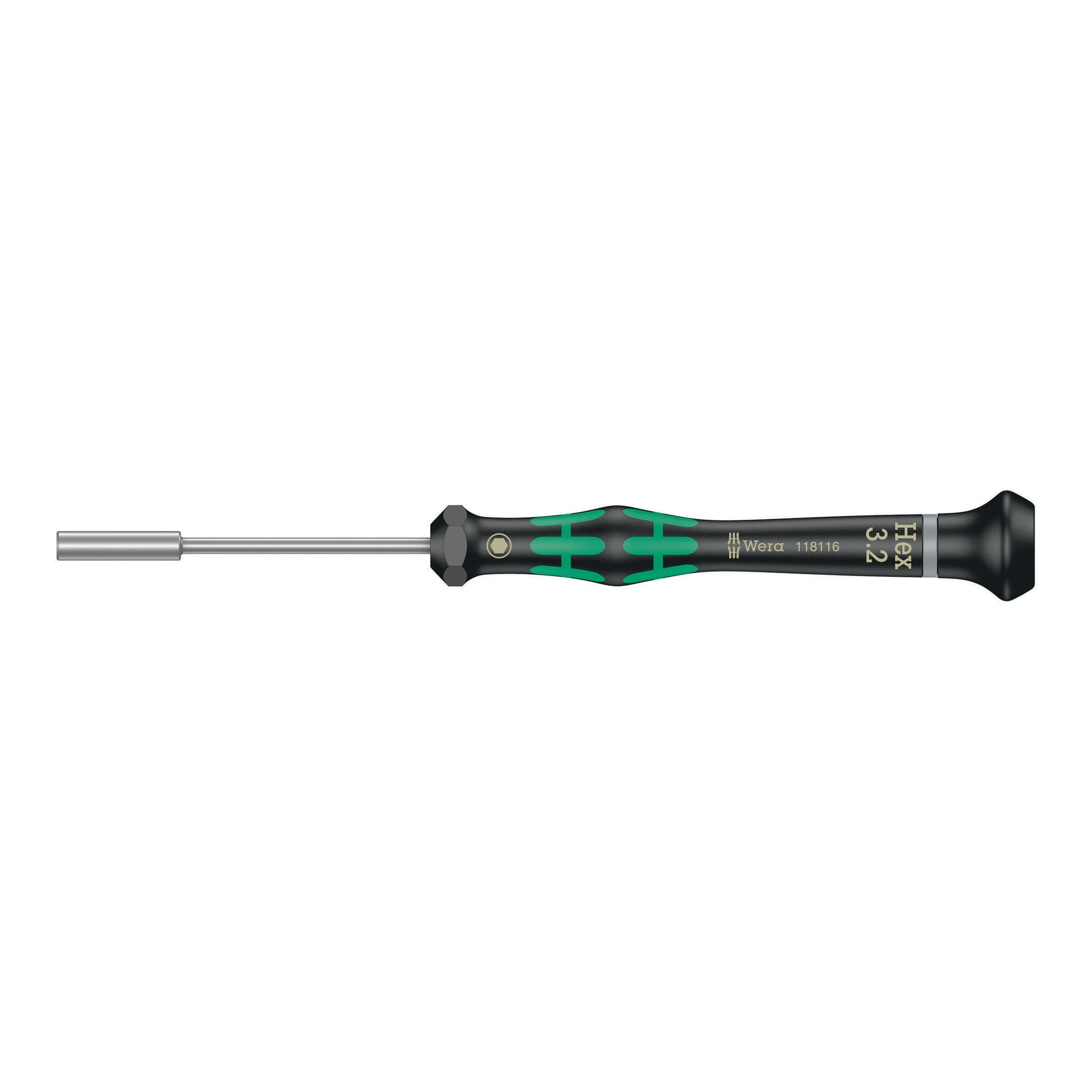 WERA | Elektronikersteckschlüssel | SW3,2mm Klingen-L.60mm | rund CV-Molybdän nicromattiert