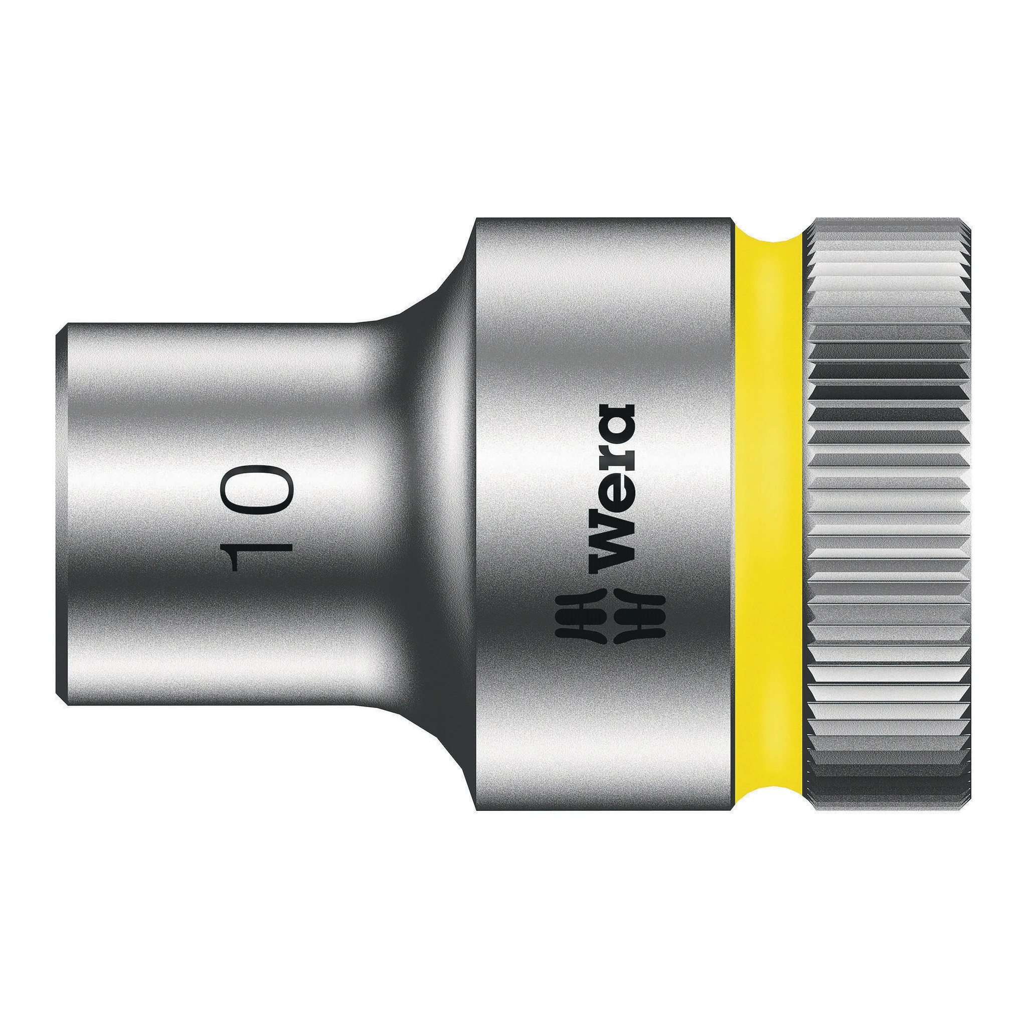 WERA | Steckschlüsseleinsatz | SW10mm L.37mm Vierkant1/2Zoll | CV mattverchromt Rändelung