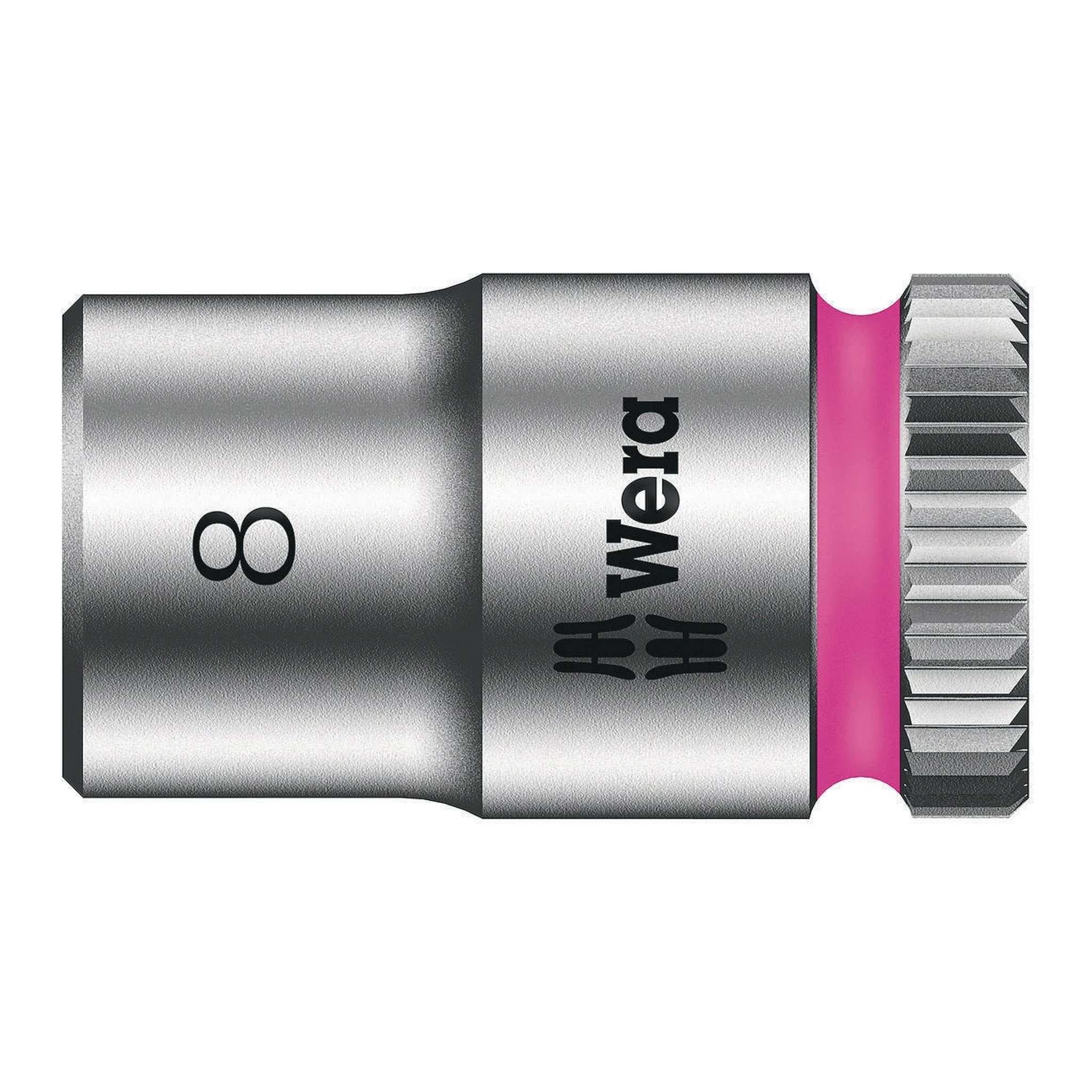 WERA | Steckschlüsseleinsatz | SW8mm L.23mm Vierkant1/4Zoll | CV mattverchromt Rändelung