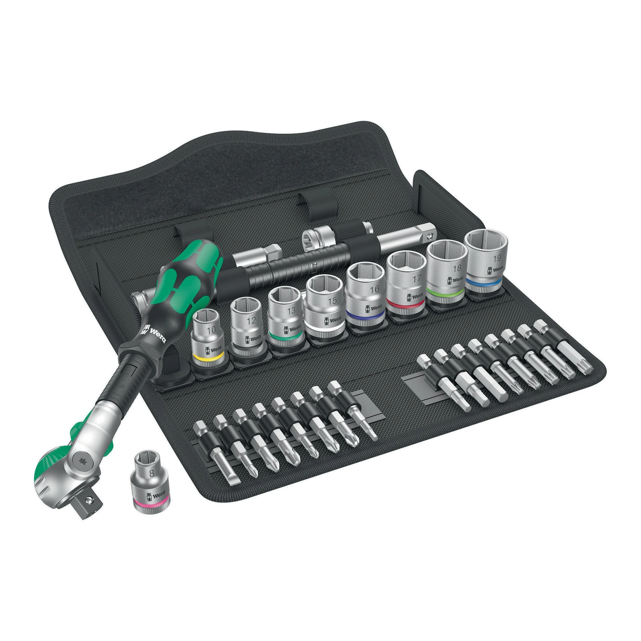WERA | Steckschlüssel-Satz | 29-teilig 3/8 ″ | Schlüsselweiten 8-19 mm