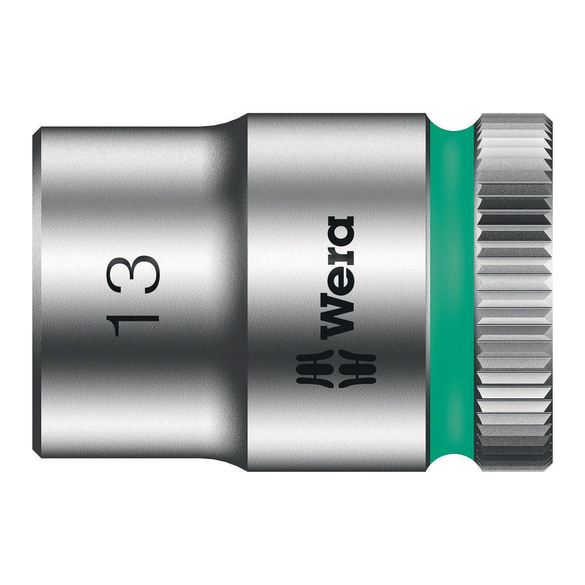 WERA | Steckschlüsseleinsatz | SW13mm L.29mm Vierkant3/8Zoll | CV mattverchromt Rändelung