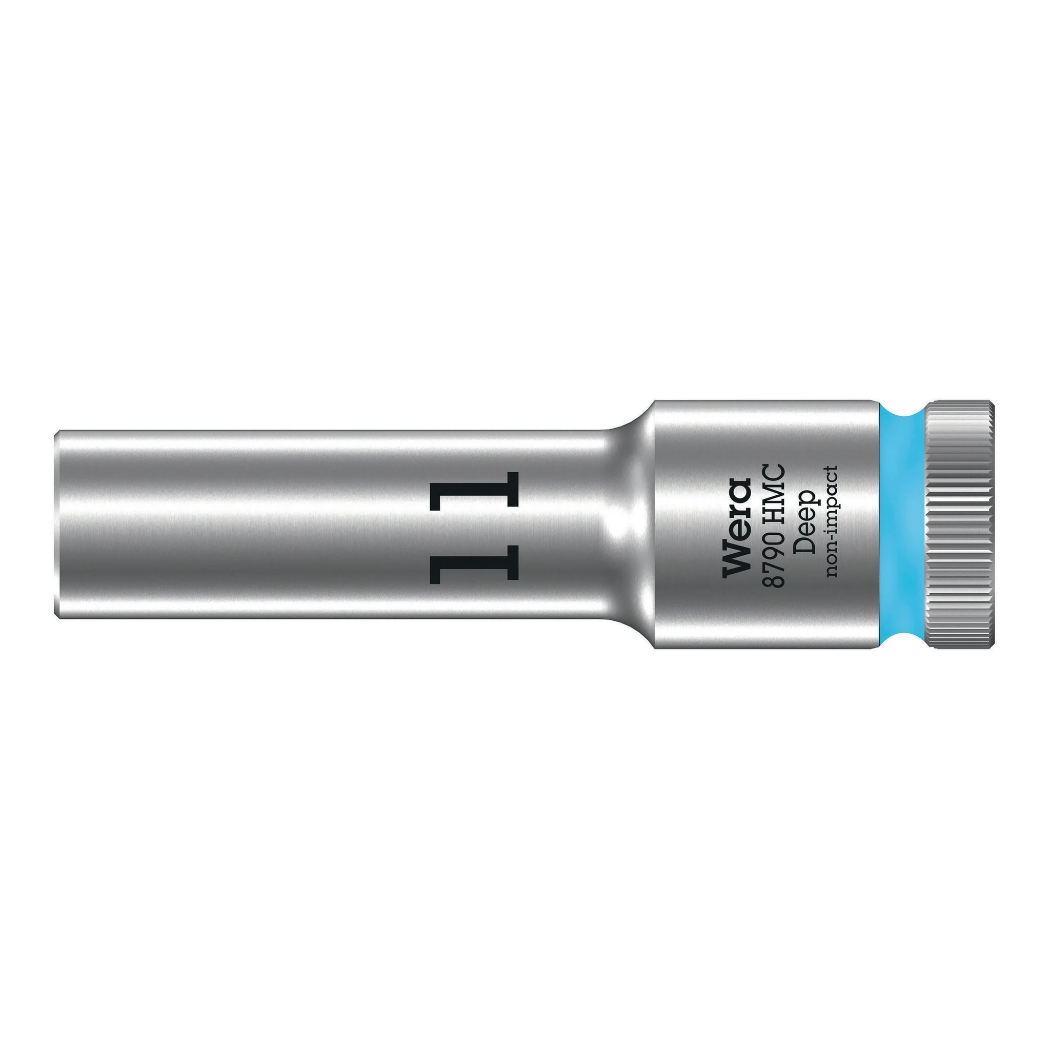 WERA | Steckschlüsseleinsatz | SW11mm Antriebs-4-kant 1/2Zoll | CrV Rändelung