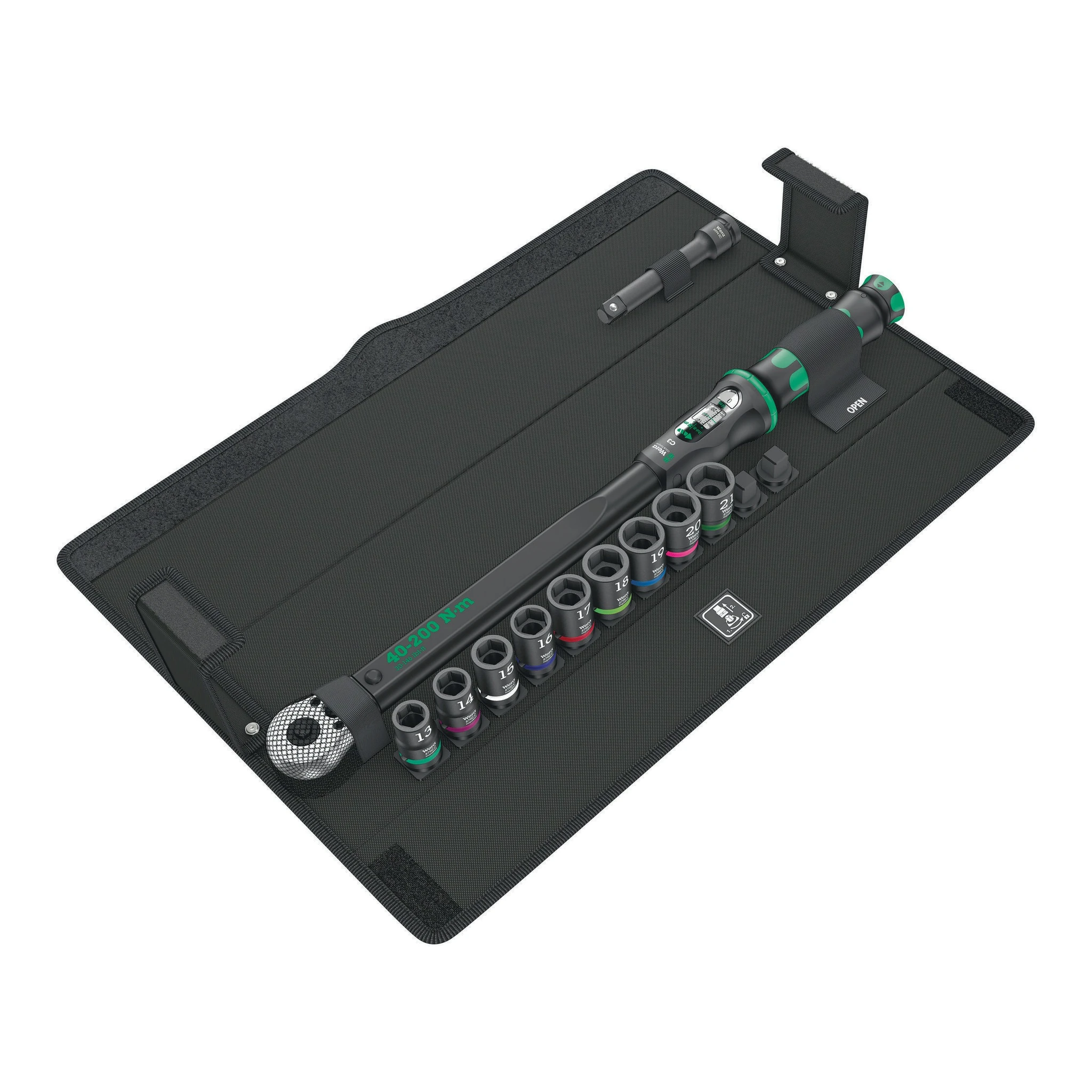 WERA | Drehmomentschlüssel-Set | 11-teilig 40-200 Nm 1/2 ″