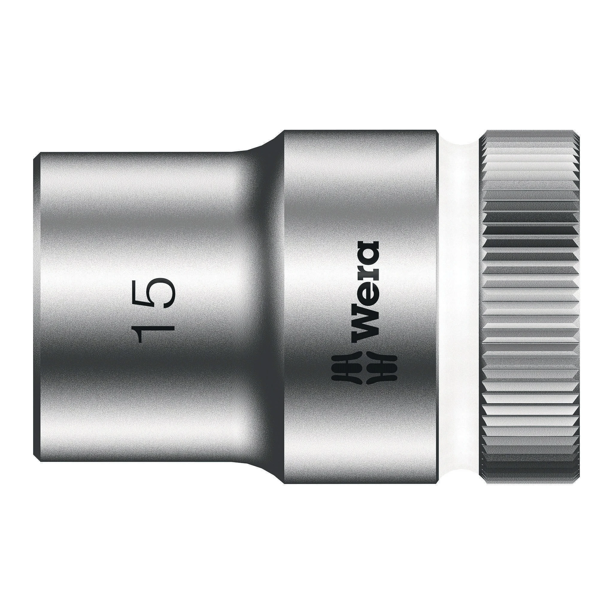 WERA | Steckschlüsseleinsatz | SW15mm L.37mm Vierkant1/2Zoll | CV mattverchromt Rändelung