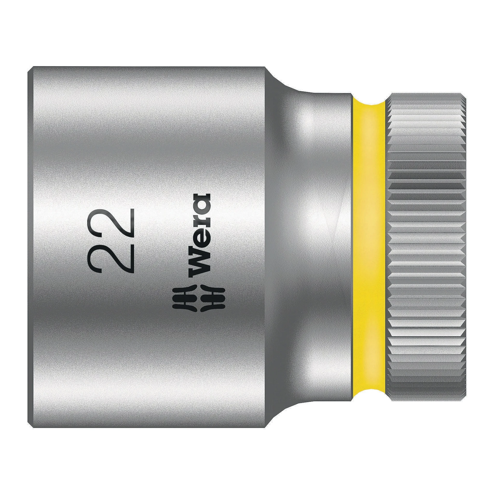 WERA | Steckschlüsseleinsatz | SW22mm L.37mm Vierkant1/2Zoll | CV mattverchromt Rändelung