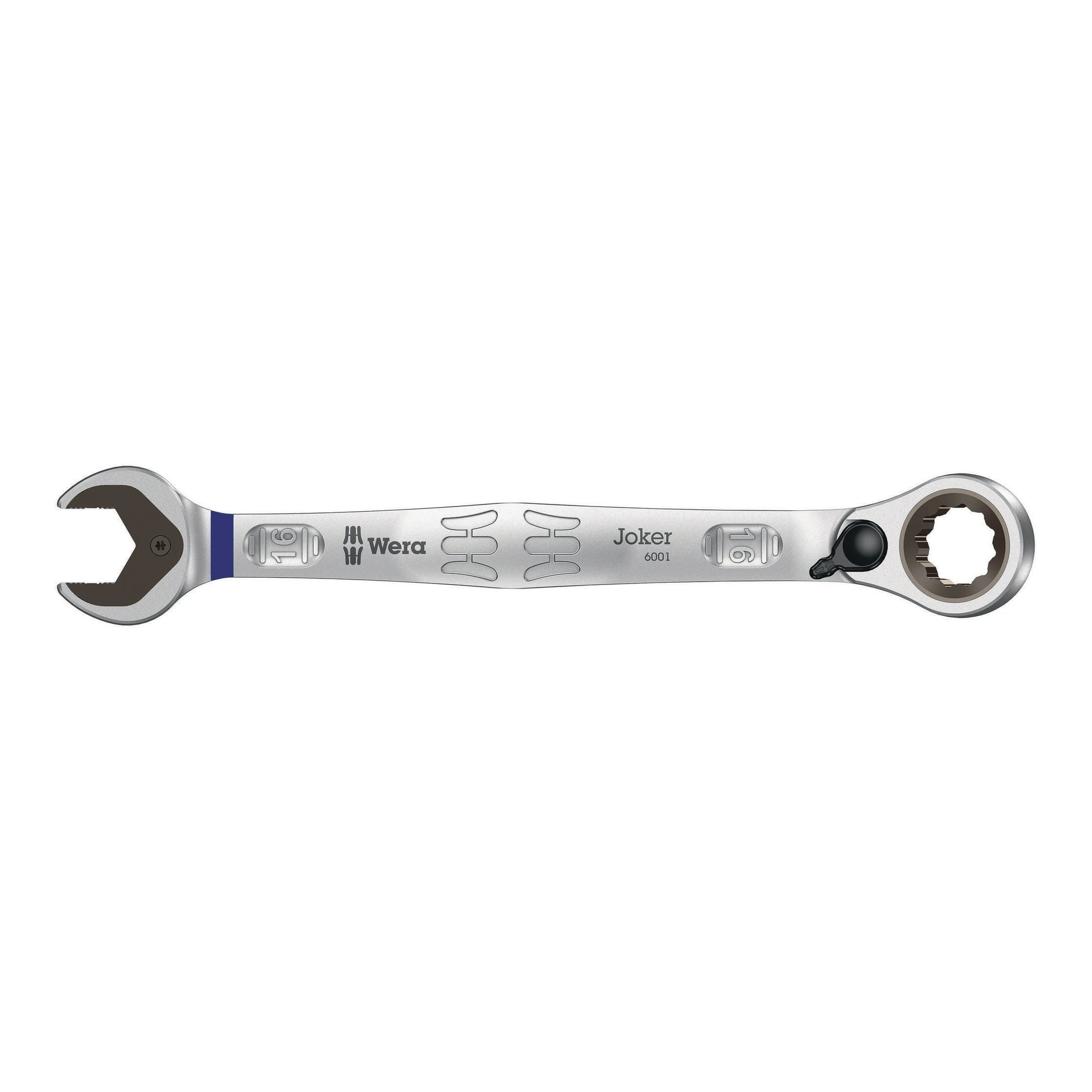 WERA | Maulringratschenschlüssel | Schlüsselweite 16 mm Länge 213 mm | umschaltbar, Ringseite 15 °