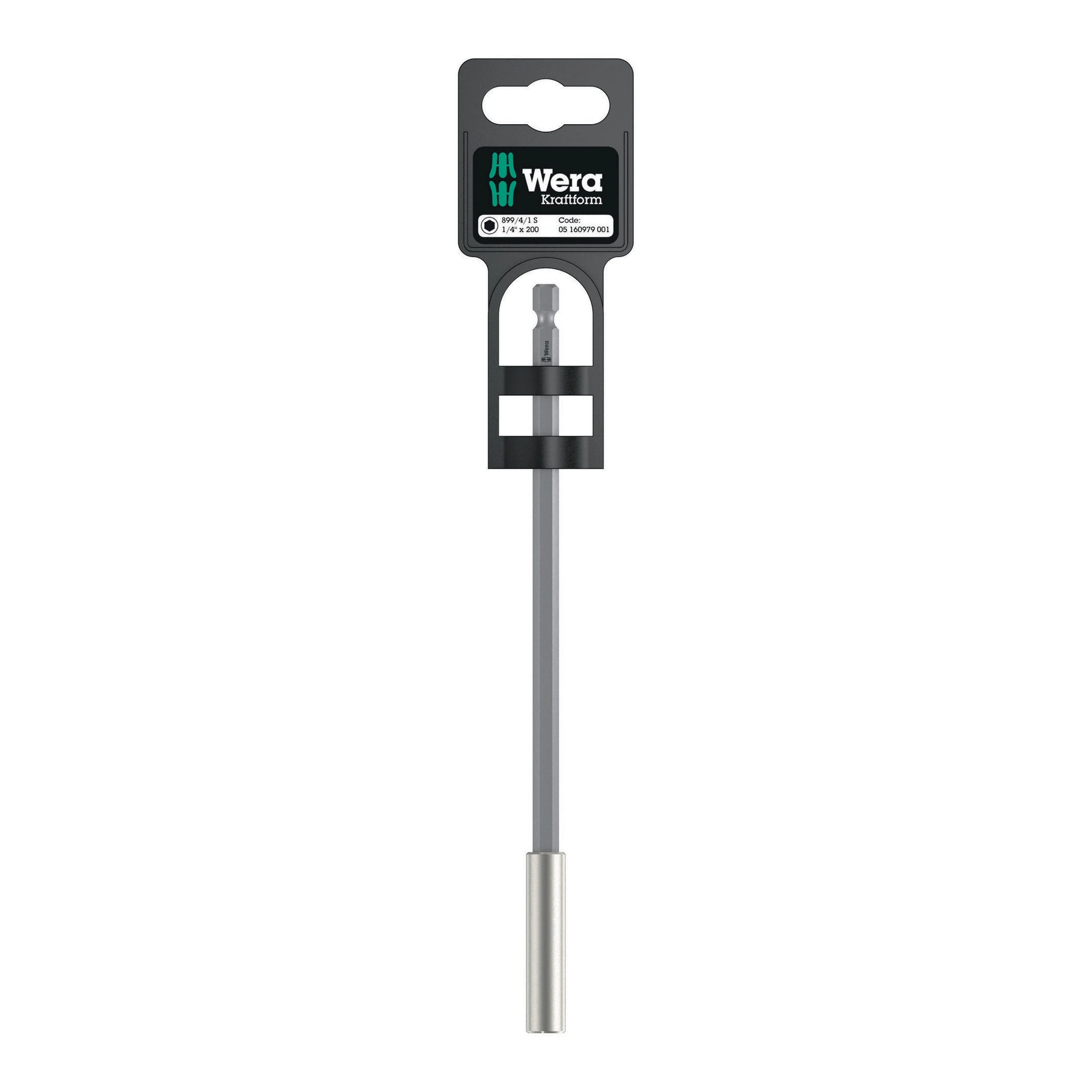 WERA | Bithalter | 1/4 ″ F 6,3 1/4 ″ 1/4 ″ C 6,3 | Magnet, Sprengring Länge 200 mm