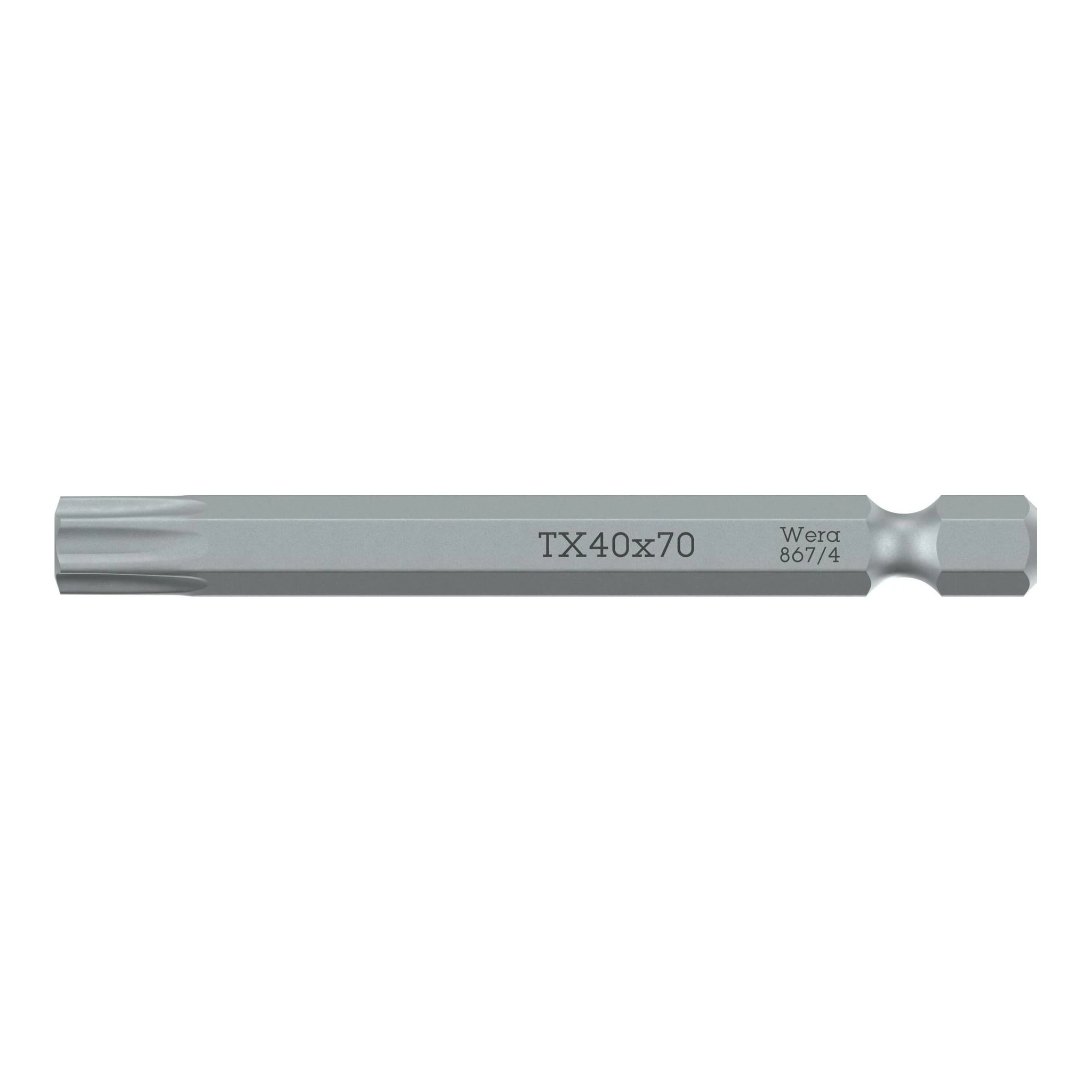 WERA | Bit | TX20 D.4,5mm L.70mm | CV-Molybdän zähhart m.reduziertem Schaft