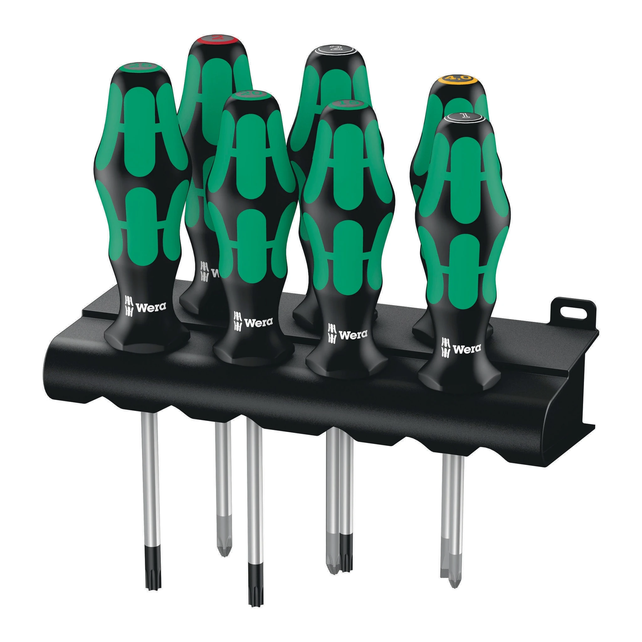 WERA | Schraubendrehersatz | 7teilig Schlitz/PH/PZ/Torx | CV rund Lasetip