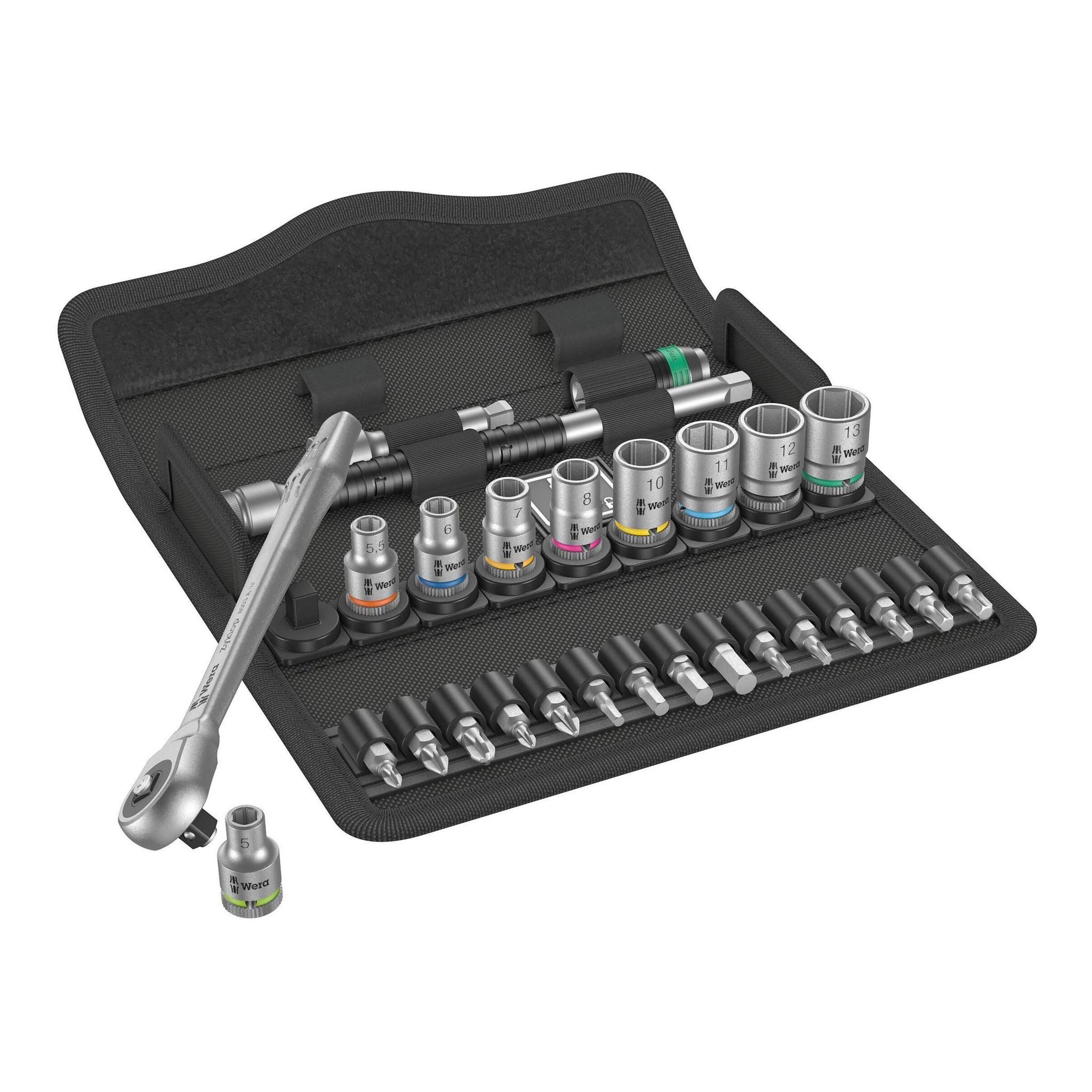 WERA | Steckschlüssel-Satz | 28-teilig 1/4 ″ | Schlüsselweiten 5-13 mm