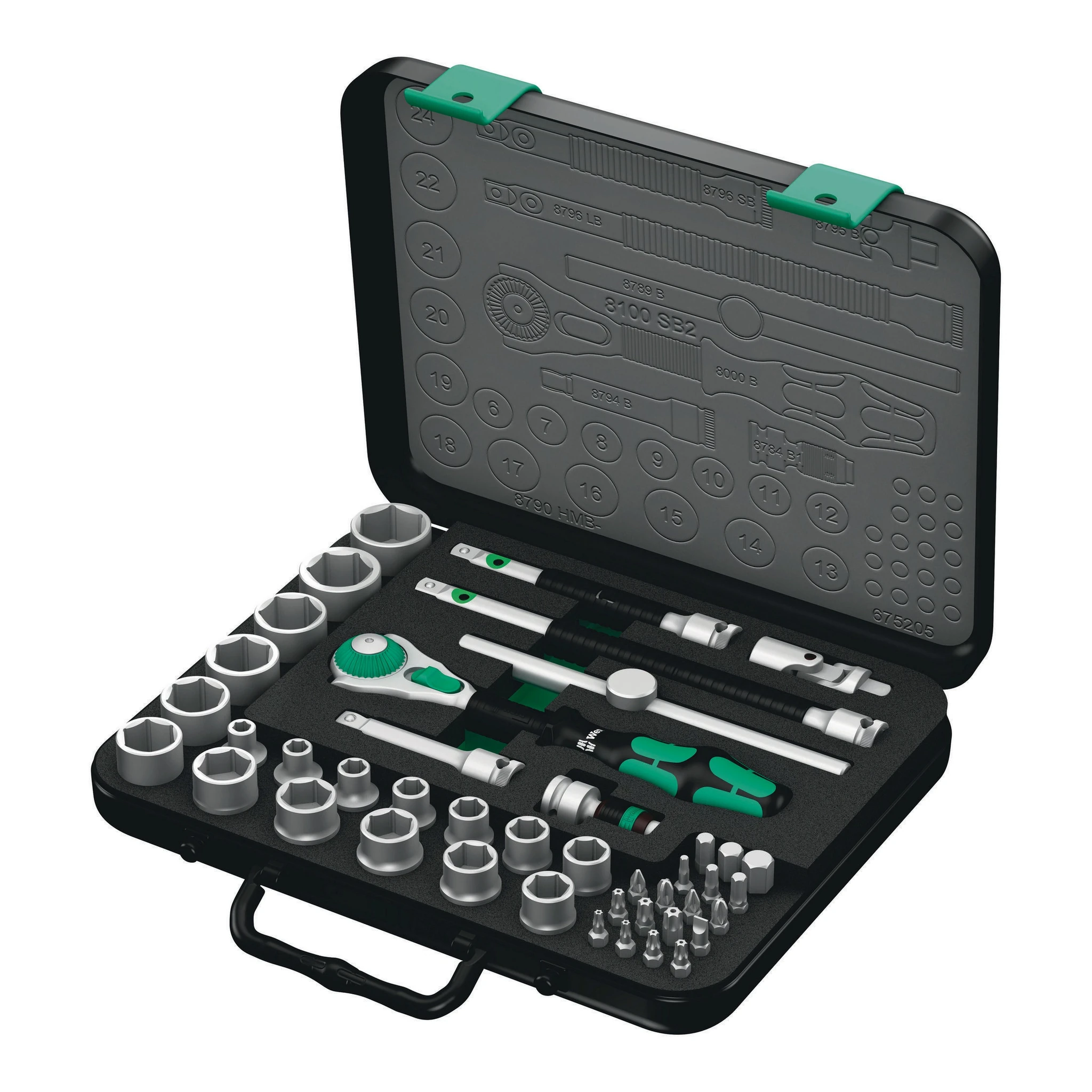 WERA | Steckschlüssel-Satz | 43-teilig 3/8 ″ | Schlüsselweiten 6-24 mm