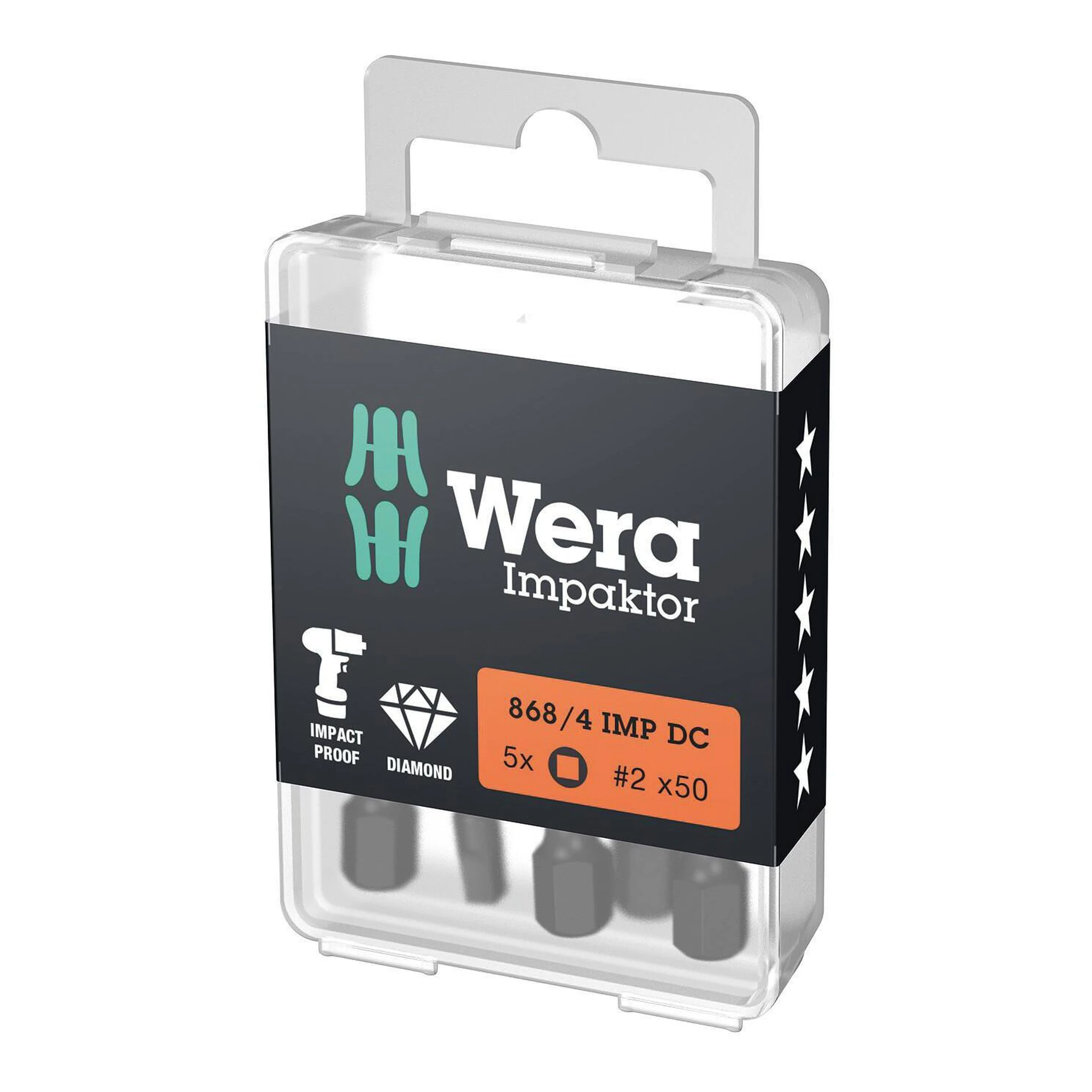 WERA | Bit | VierkantZoll L.50mm | diamantbeschichtet CV-Molybdän zähhart