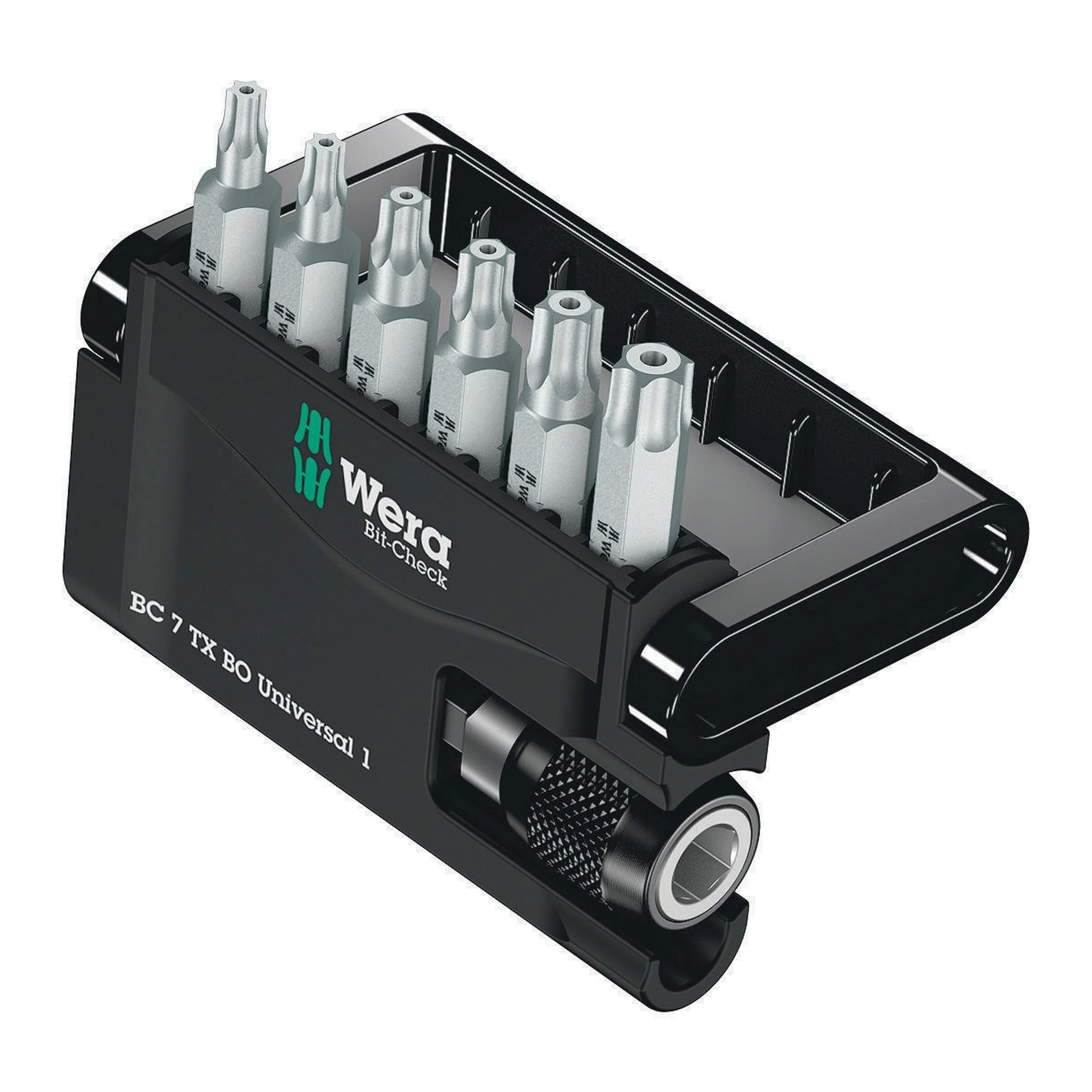 WERA | Bitsatz | 7teilig Bithalter/6Torx-Bits m.Bohrung | zähhart