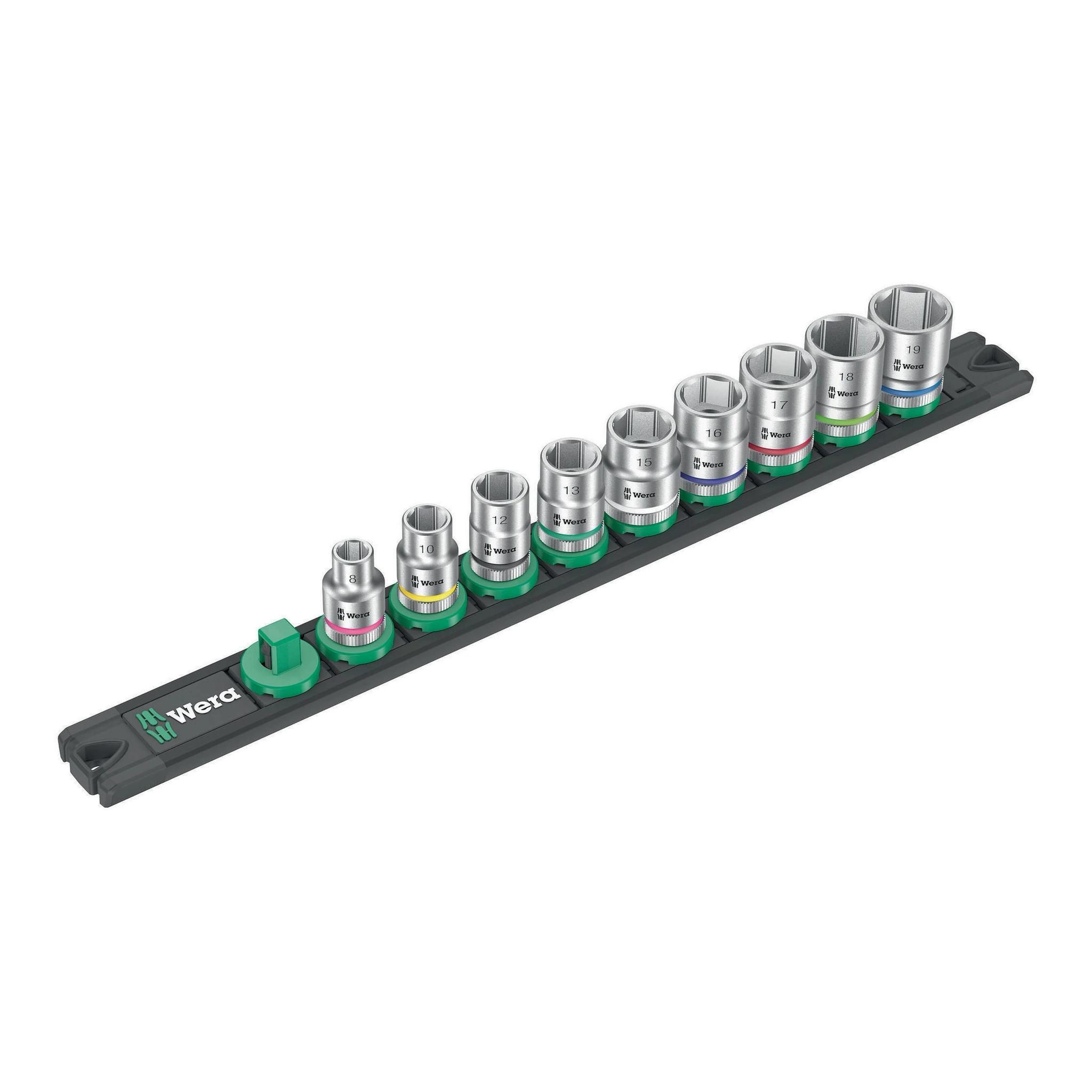 WERA | Steckschlüsseleinsatzset | 9teilig Antriebs-4-kant 3/8Zoll | m.Magnetleiste