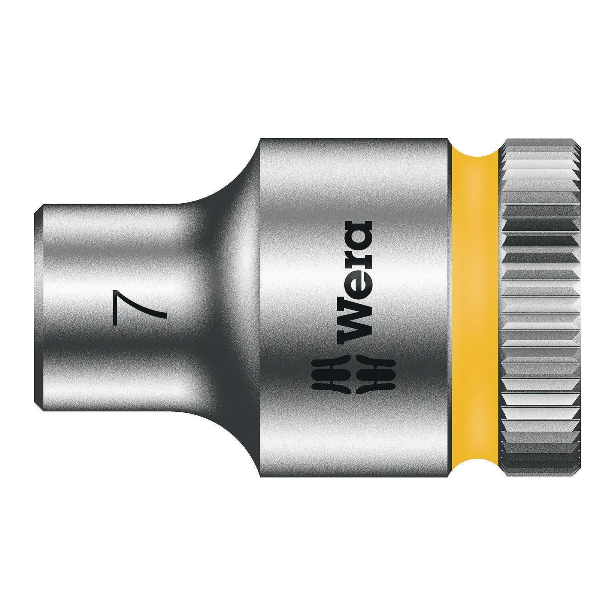 WERA | Steckschlüsseleinsatz | SW7mm L.29mm Vierkant3/8Zoll | CV mattverchromt Rändelung