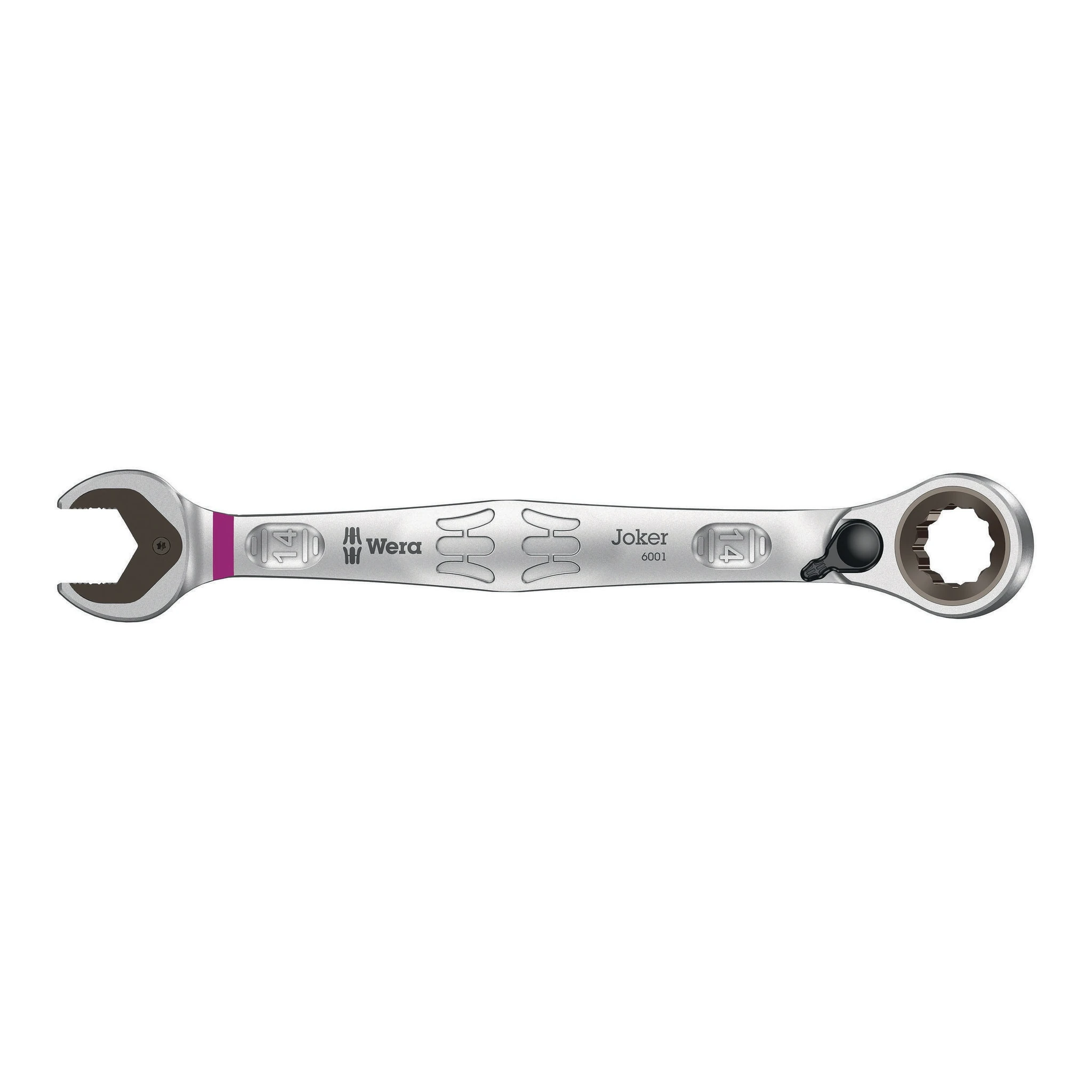 WERA | Maulringratschenschlüssel | Schlüsselweite 14 mm Länge 187 mm | umschaltbar, Ringseite 15 °