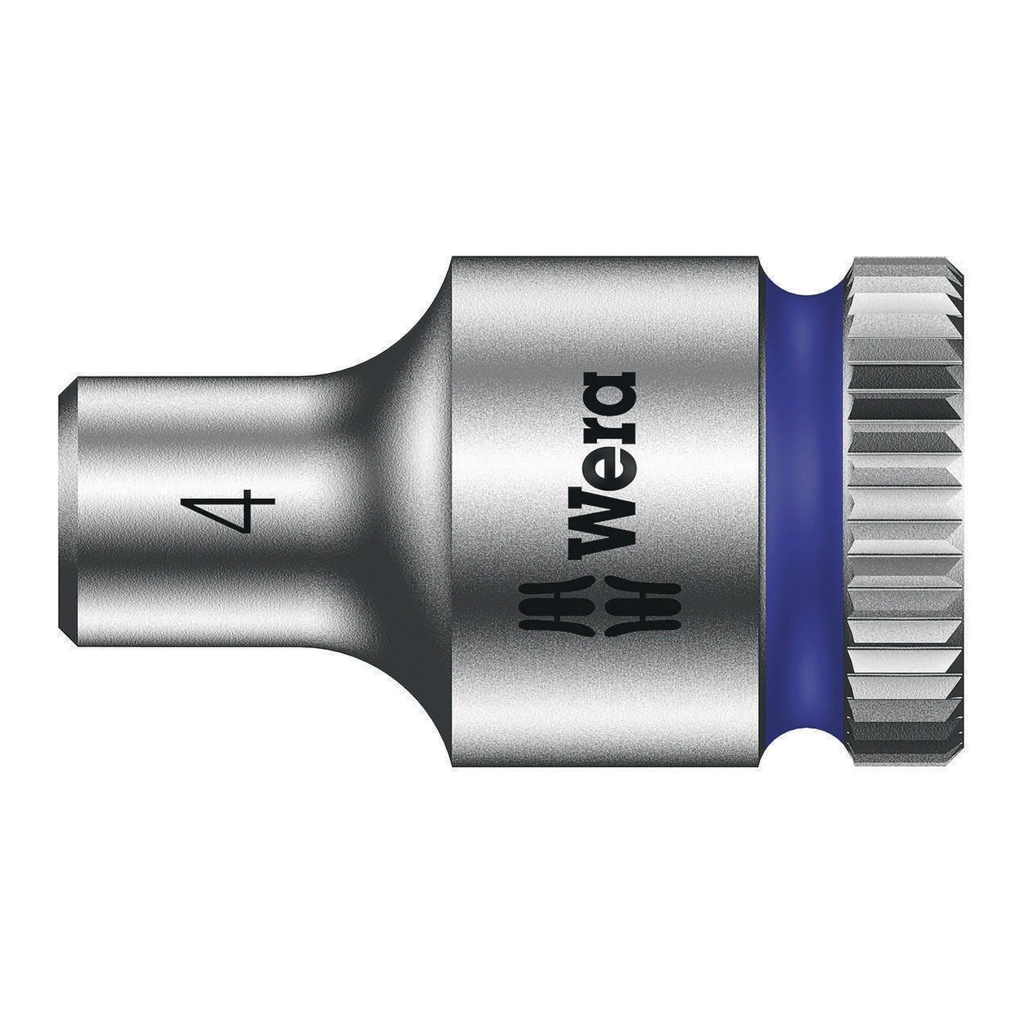 WERA | Steckschlüsseleinsatz | SW4mm L.23mm Vierkant1/4Zoll | CV mattverchromt Rändelung