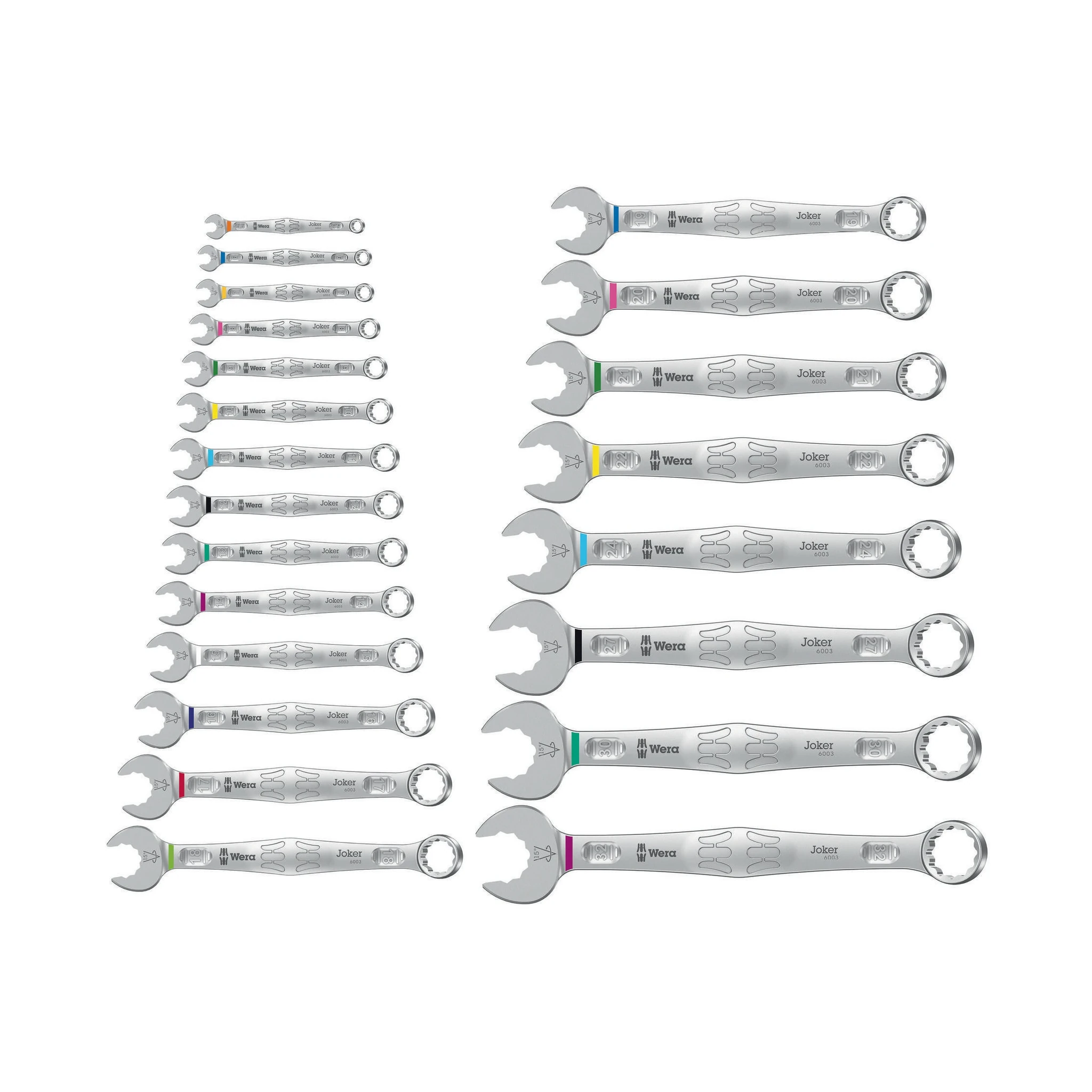 WERA | Ringmaulschlüssel-Satz | 22-teilig Schlüsselweite 5,5-32 mm | gerade legierter Werkzeugstahl