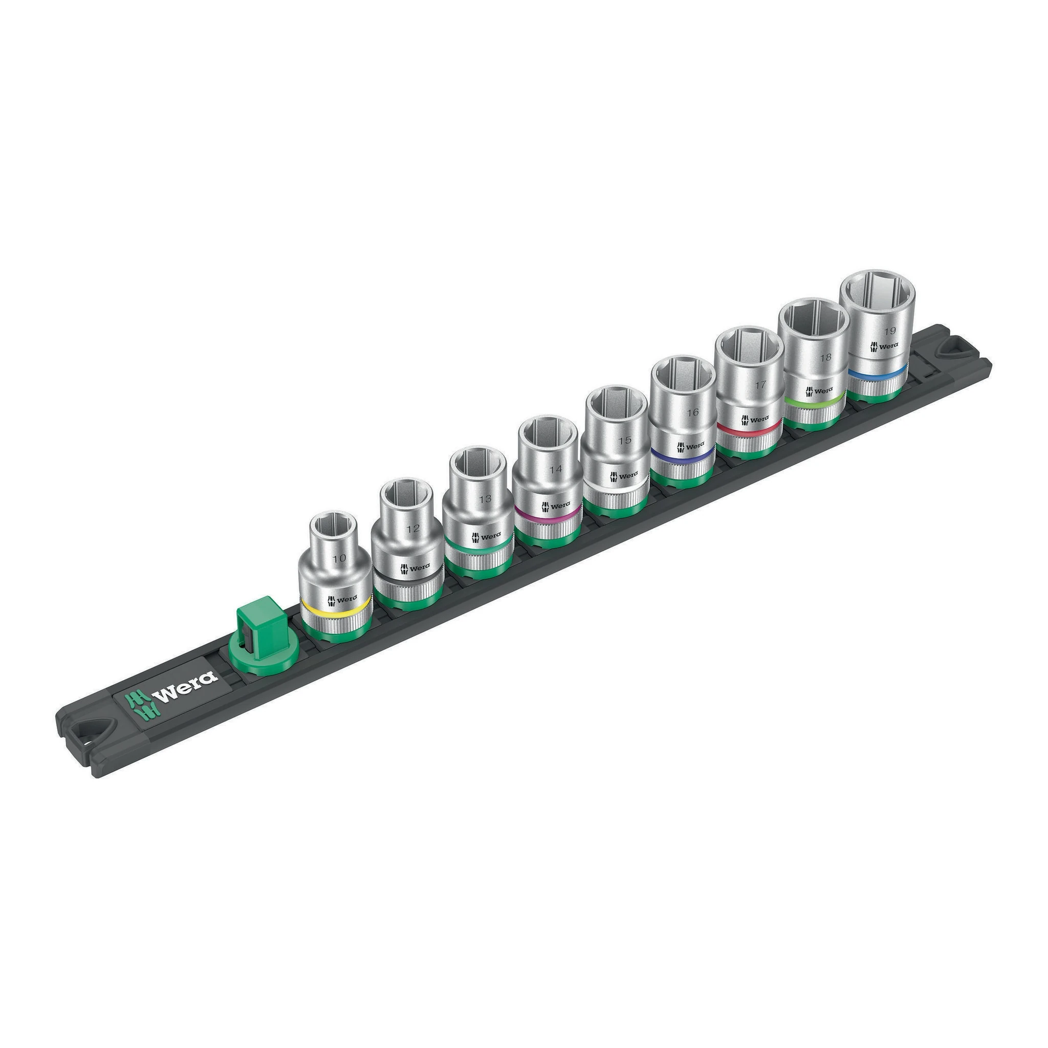 WERA | Steckschlüsseleinsatzset | 9teilig Antriebs-4-kant 1/2Zoll | m.Magnetleiste