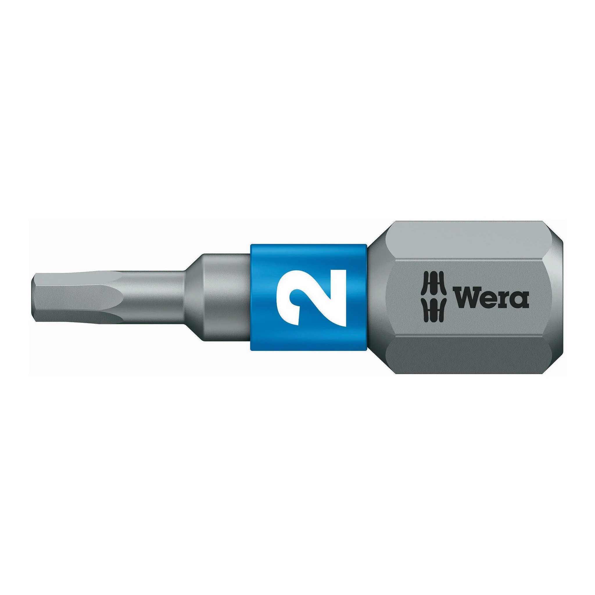 WERA | Bit | SW2mm 6-kantantrieb1/4Zoll L.25mm | BiTorsion zähhart Farbkennung blau