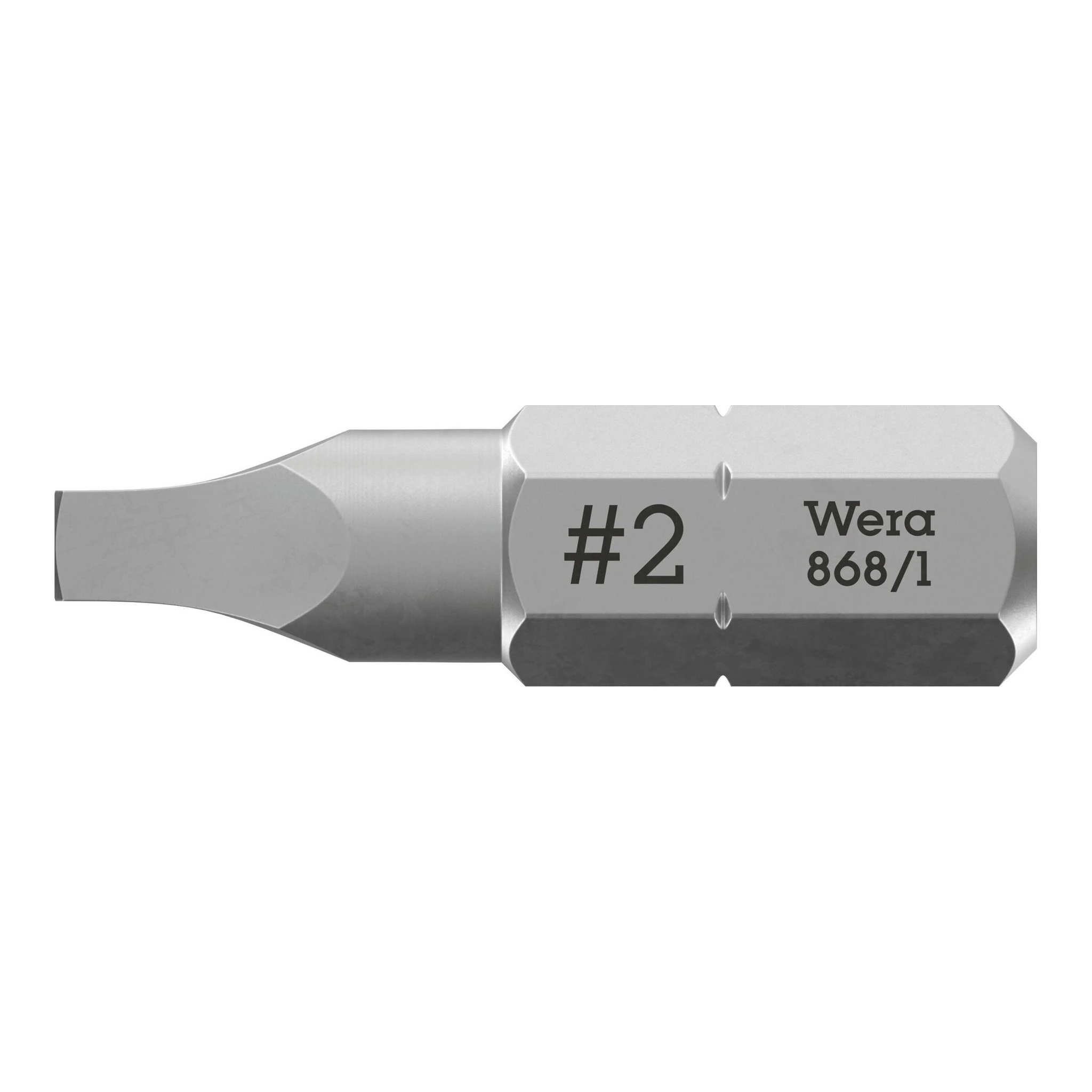 WERA | Bit | Vierkant Gr.2 D.6mm L.25mm | CV-Molybdän zähhart m.reduziertem Schaft