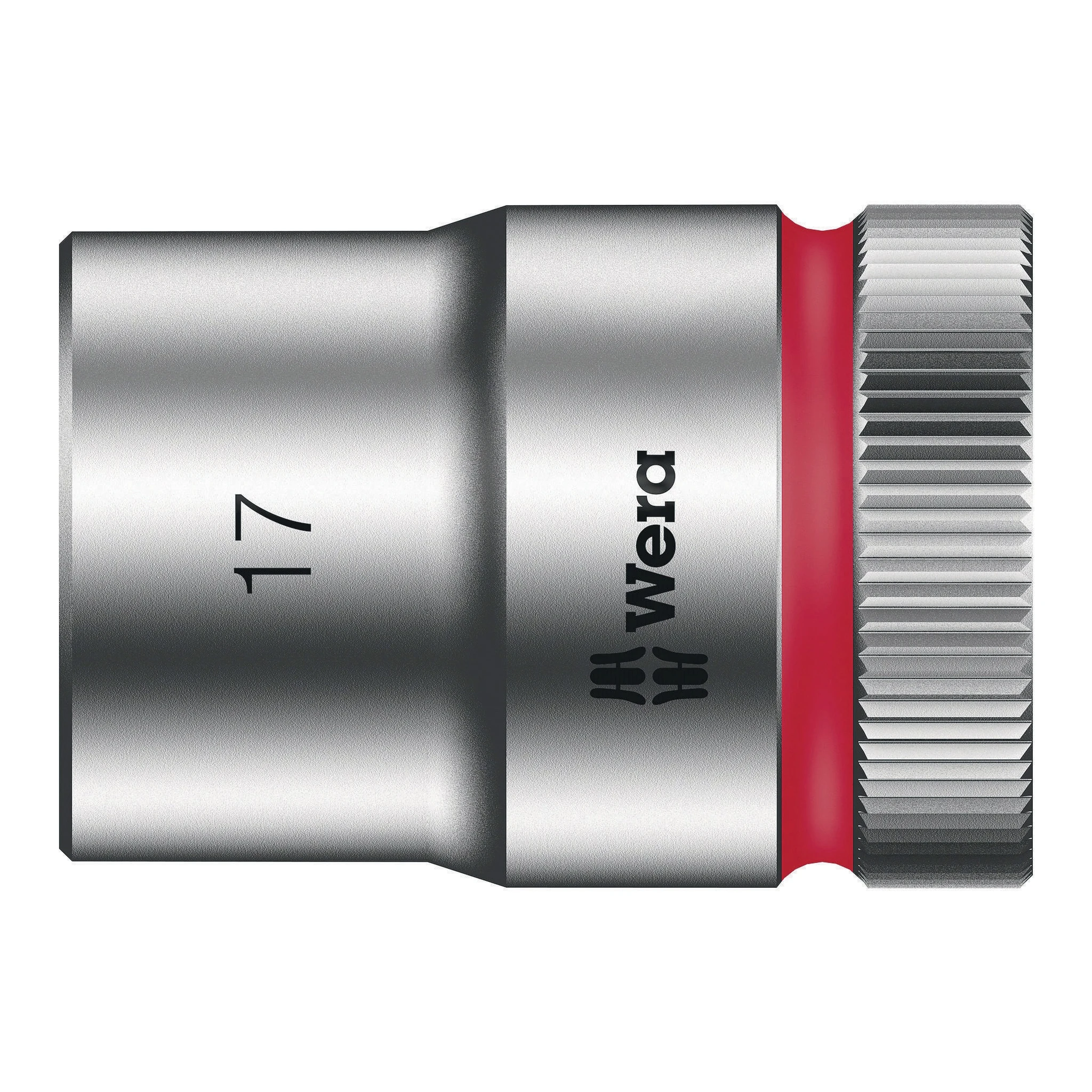 WERA | Steckschlüsseleinsatz | SW17mm L.37mm Vierkant1/2Zoll | CV mattverchromt Rändelung