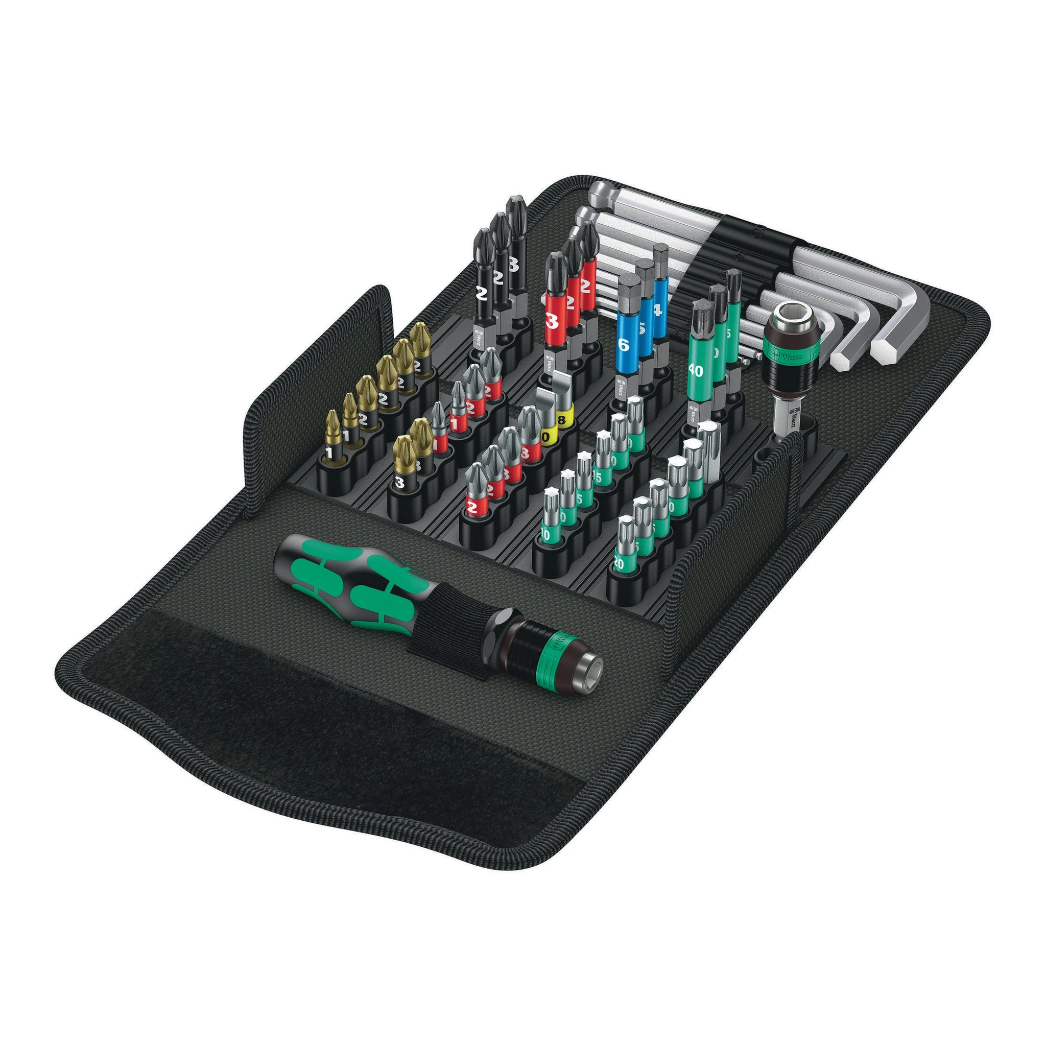 WERA | Bitsortiment | 52-teilig | Schlitz/PH/PZD/TX/6Kt.