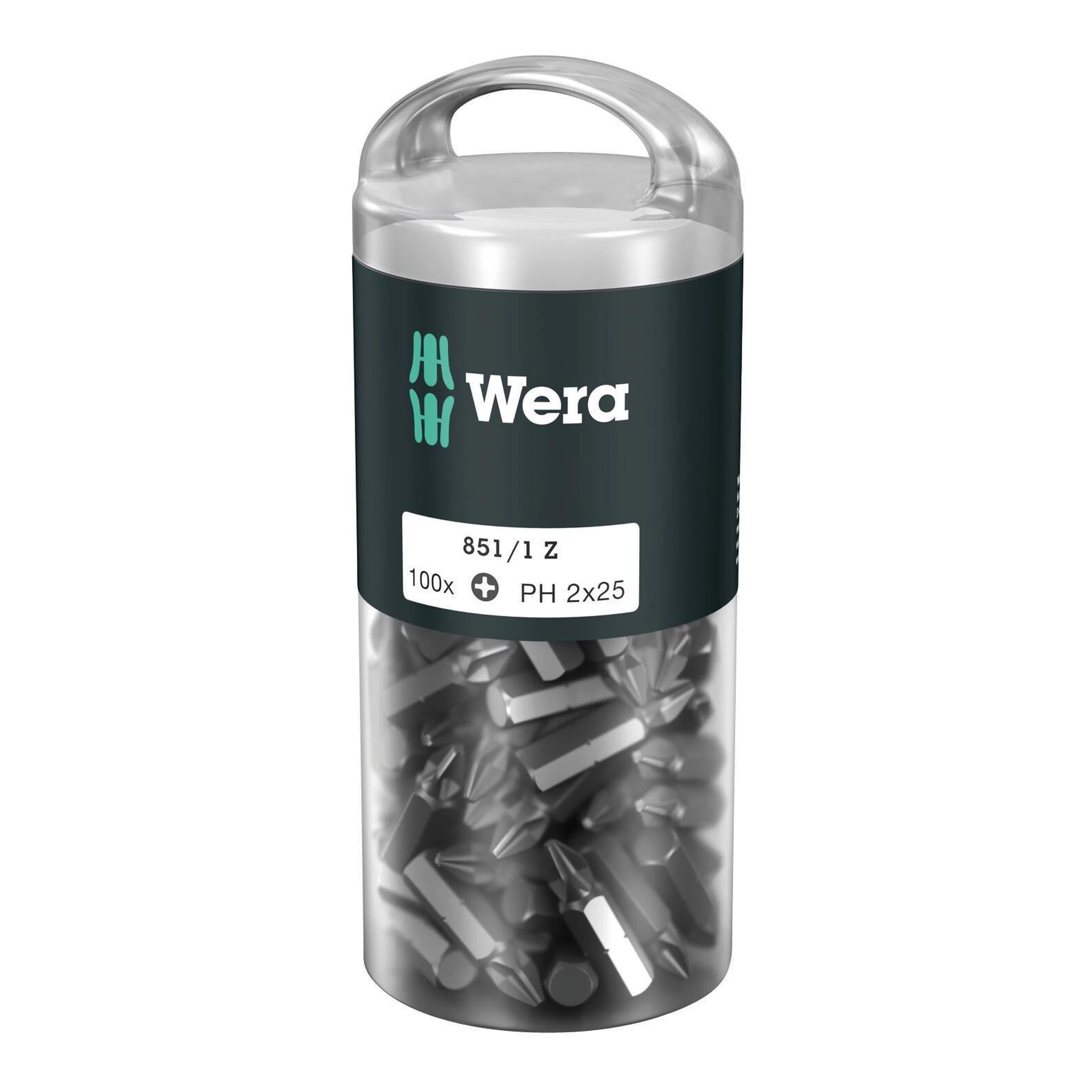 WERA | Bitgroßpackung | 1/4 ″ PH 2 Länge 25 mm | DIN ISO 1173, Form C 6,3