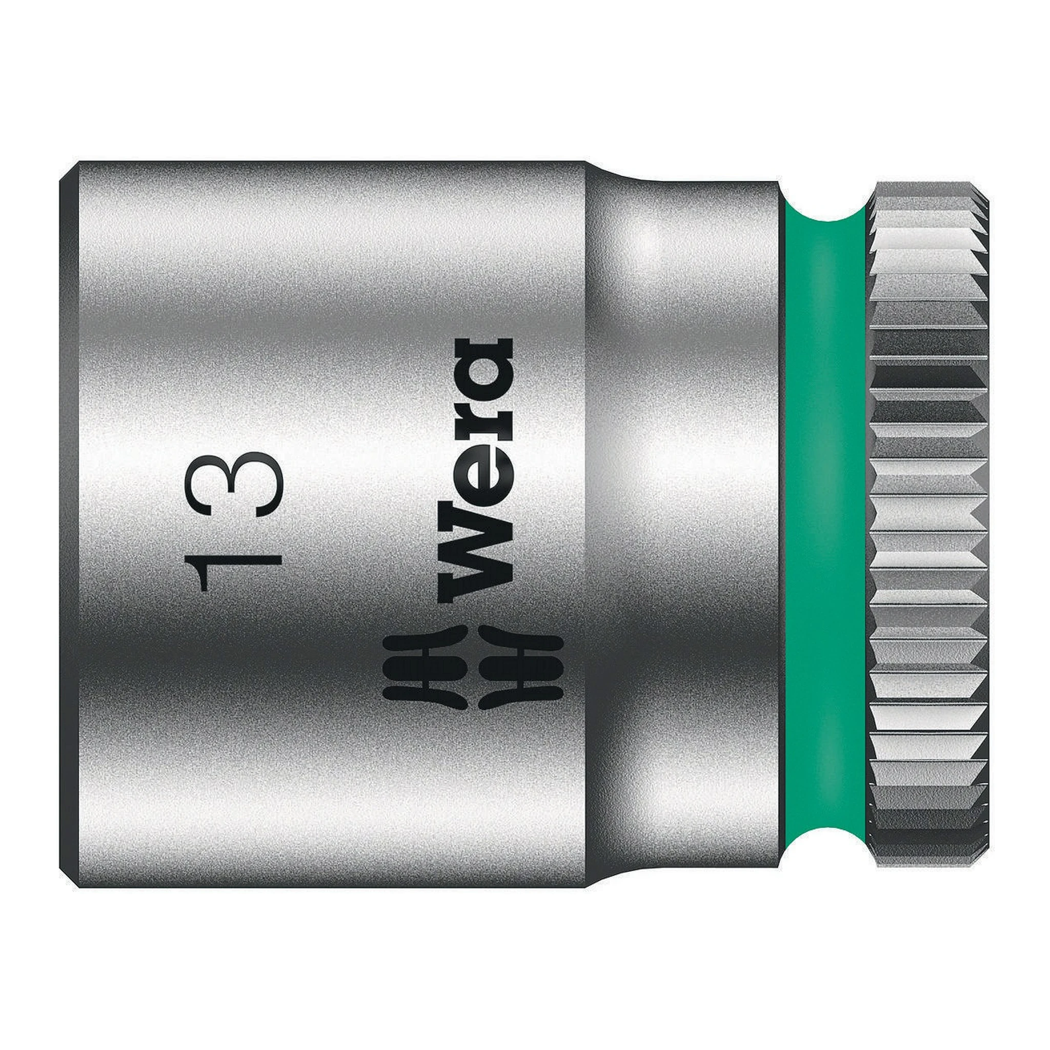 WERA | Steckschlüsseleinsatz | SW13mm L.23mm Vierkant1/4Zoll | CV mattverchromt Rändelung