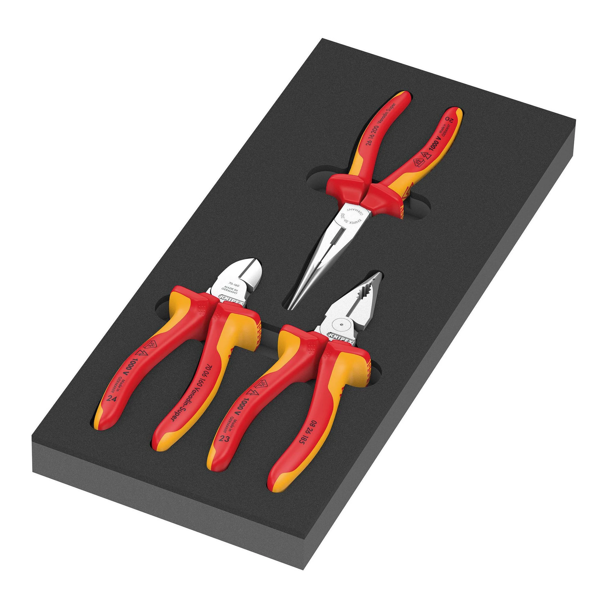 WERA | Schaumstoffeinlage | 3-teilig KNIPEX Zangen Set VDE 1