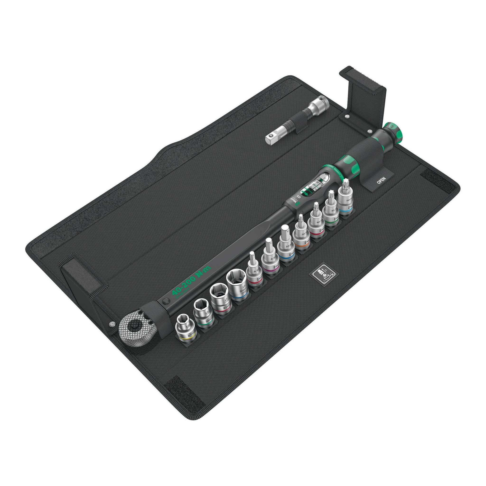 WERA | Drehmomentschlüssel-Set | 13-teilig 40 - 200 Nm 1/2 ″