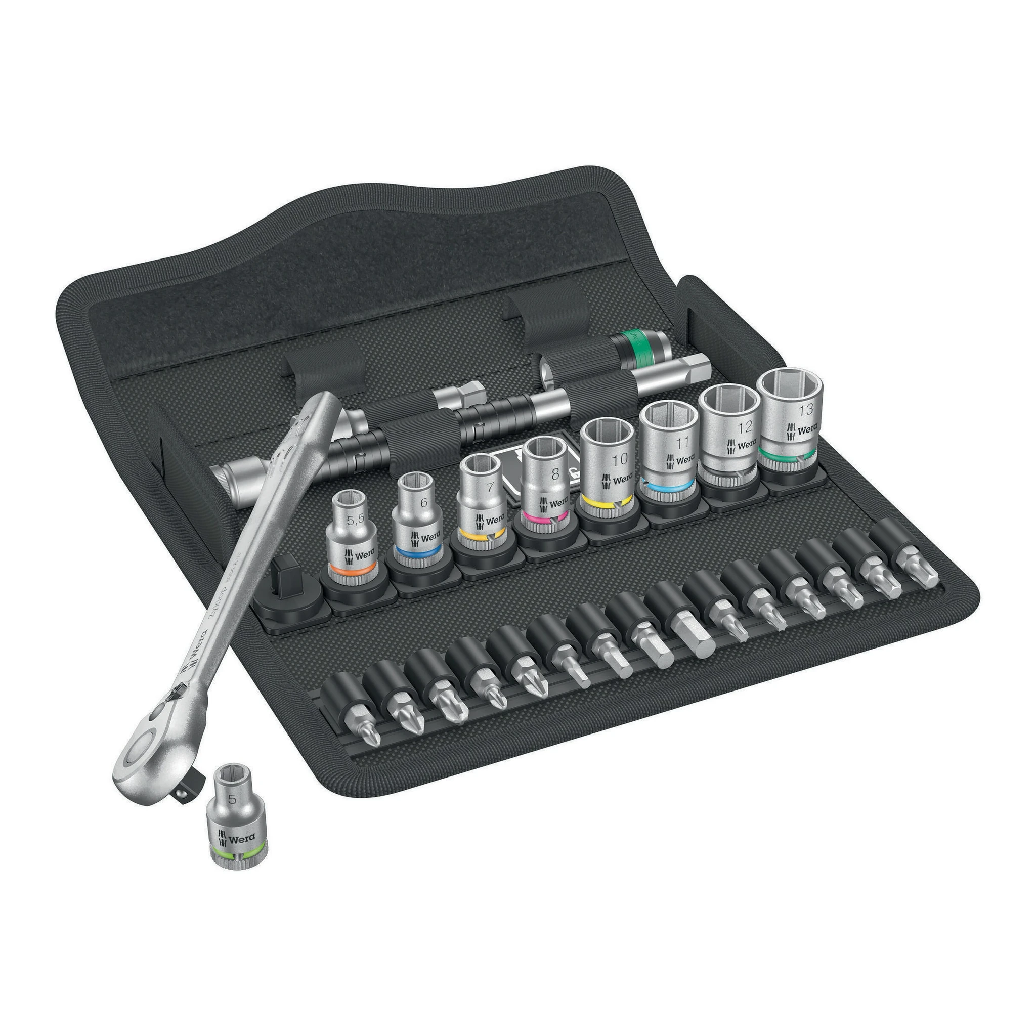 WERA | Steckschlüssel-Satz | 28-teilig 1/4 ″ | Schlüsselweiten 5-13 mm