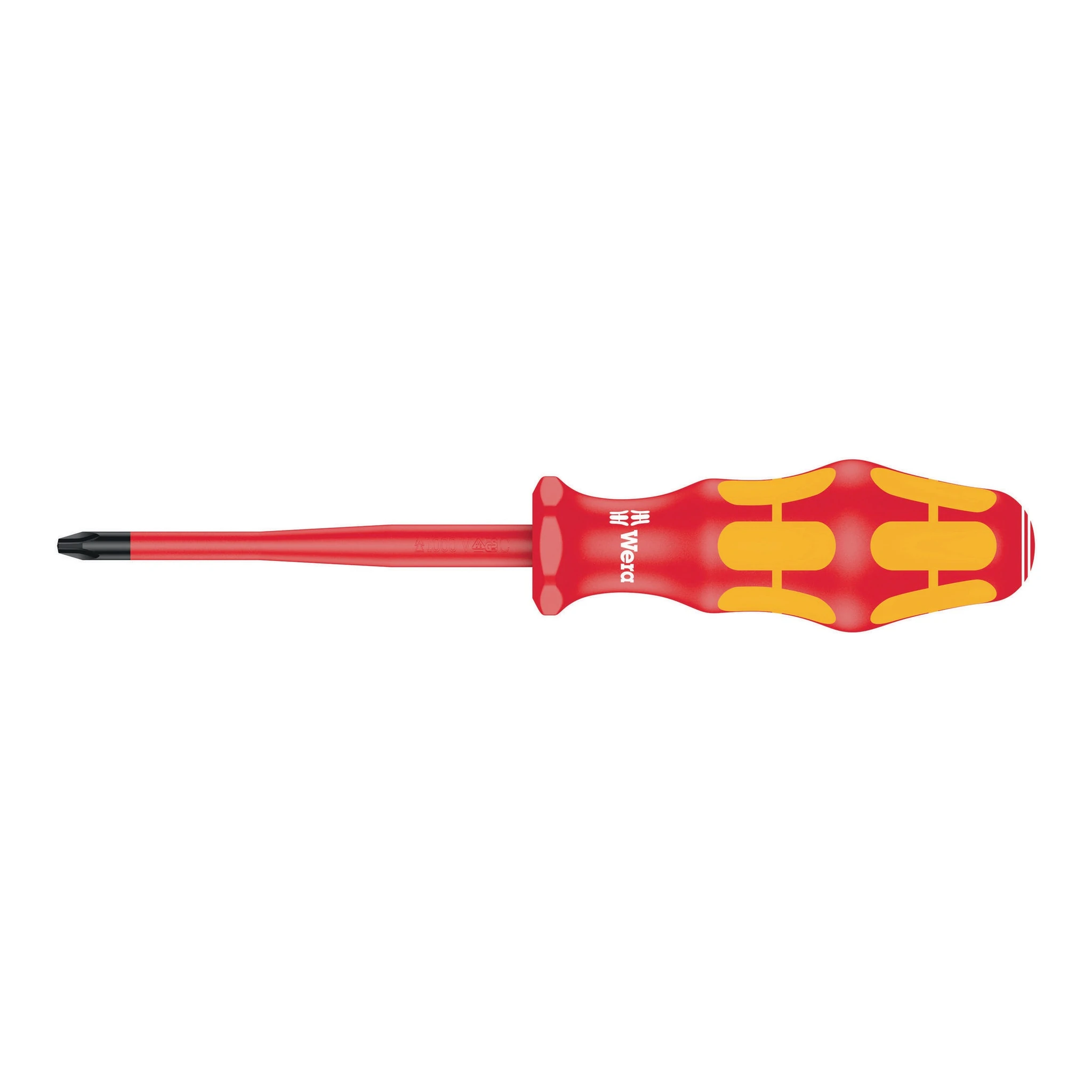 WERA | Schraubendreher | PH2 Klingen-L.100mm | CV-Molybdän isoliert Zinkphosphatiert