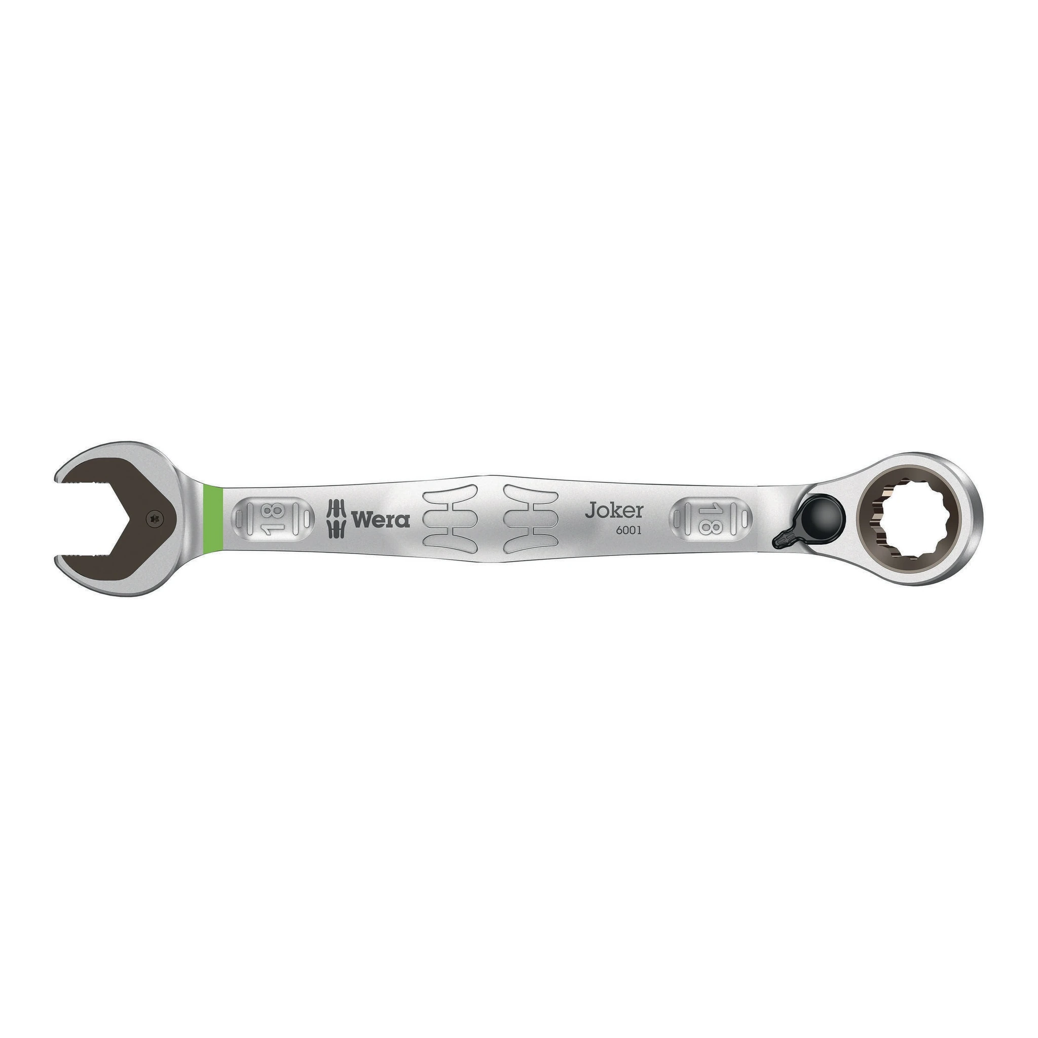 WERA | Maulringratschenschlüssel | Schlüsselweite 18 mm Länge 234 mm | umschaltbar, Ringseite 15 °