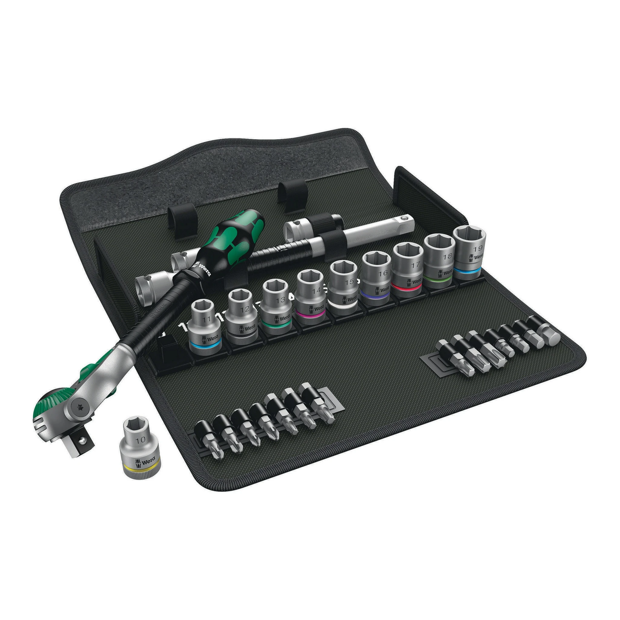WERA | Steckschlüssel-Satz | 28-teilig 1/2 ″ | Schlüsselweiten 10-19 mm