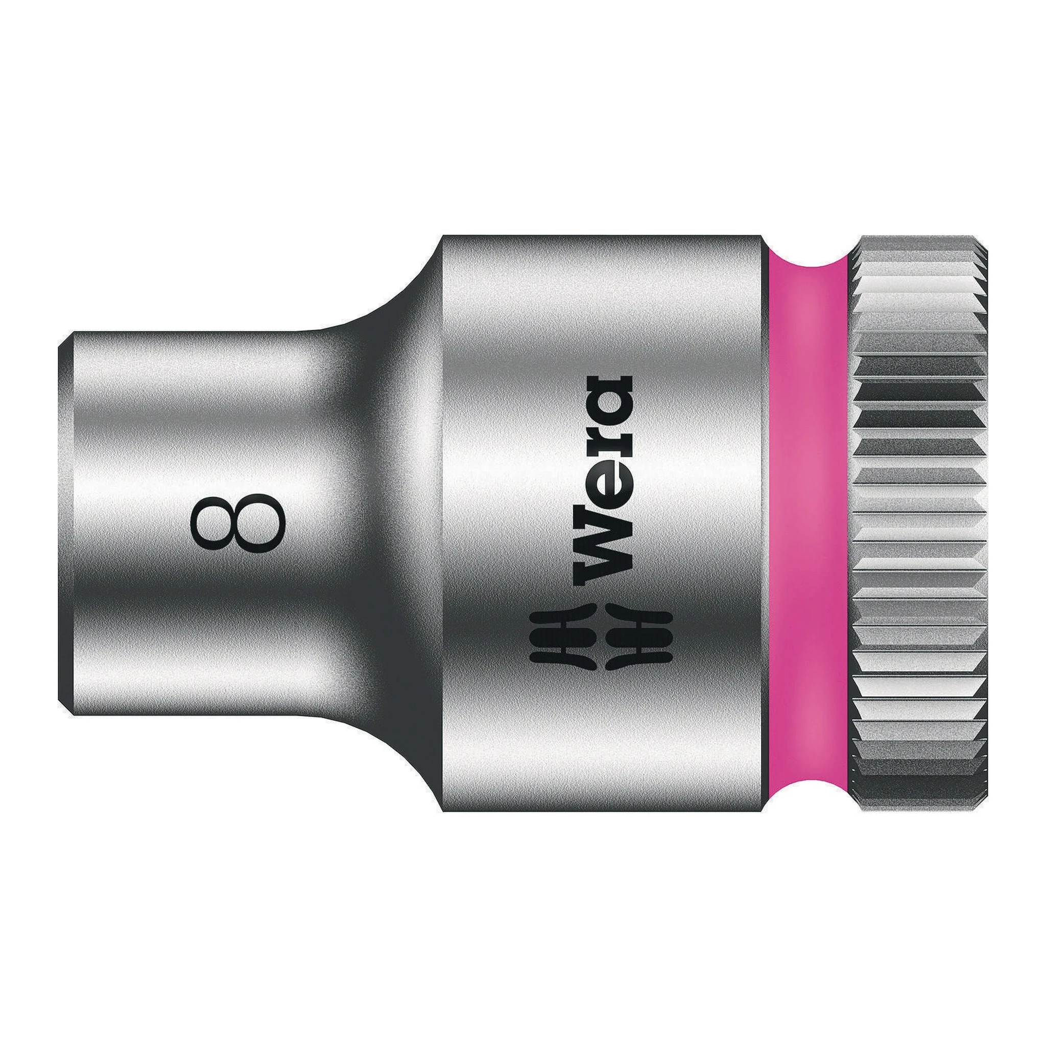 WERA | Steckschlüsseleinsatz | SW8mm L.29mm Vierkant3/8Zoll | CV mattverchromt Rändelung
