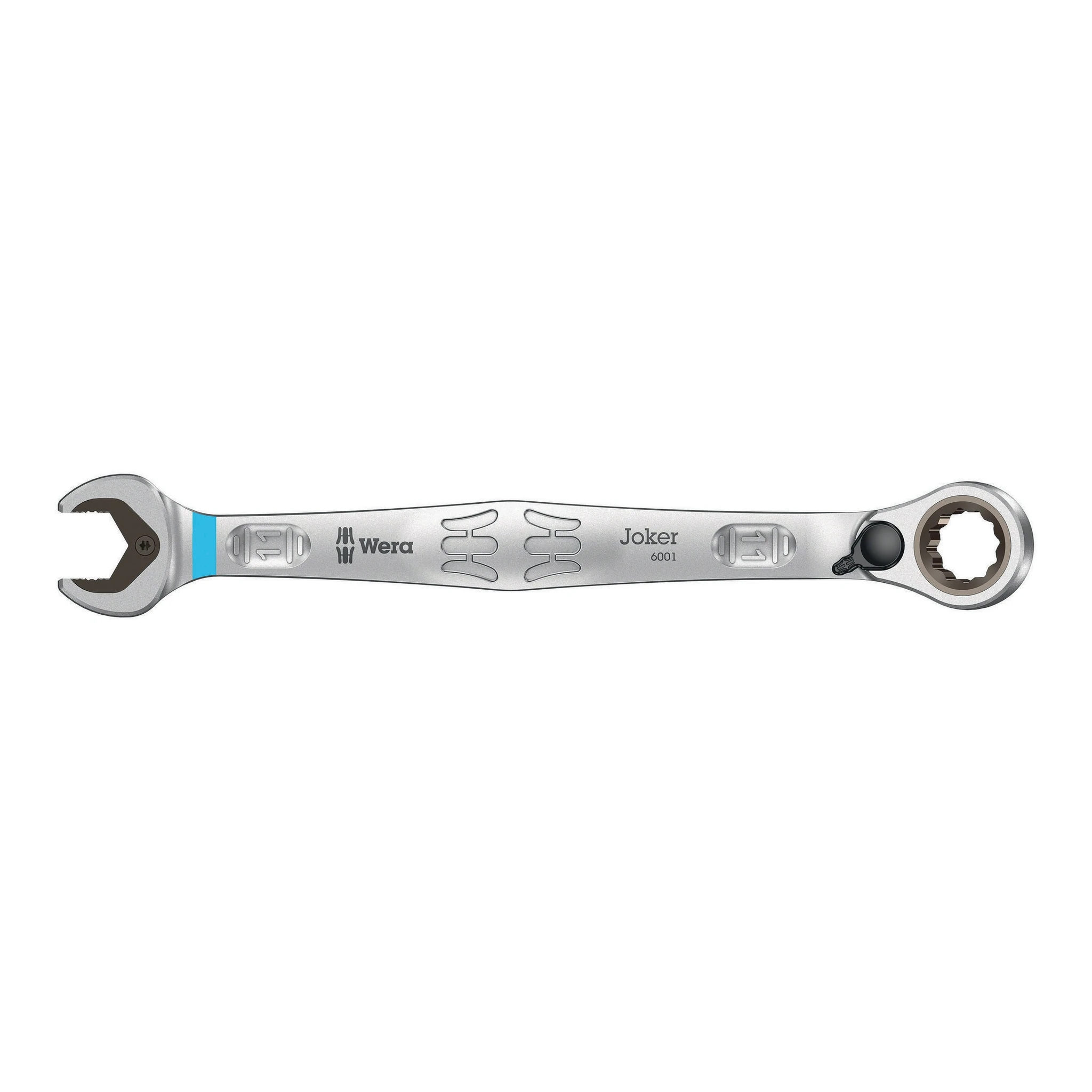 WERA | Maulringratschenschlüssel | Schlüsselweite 11 mm Länge 165 mm | umschaltbar, Ringseite 15 °