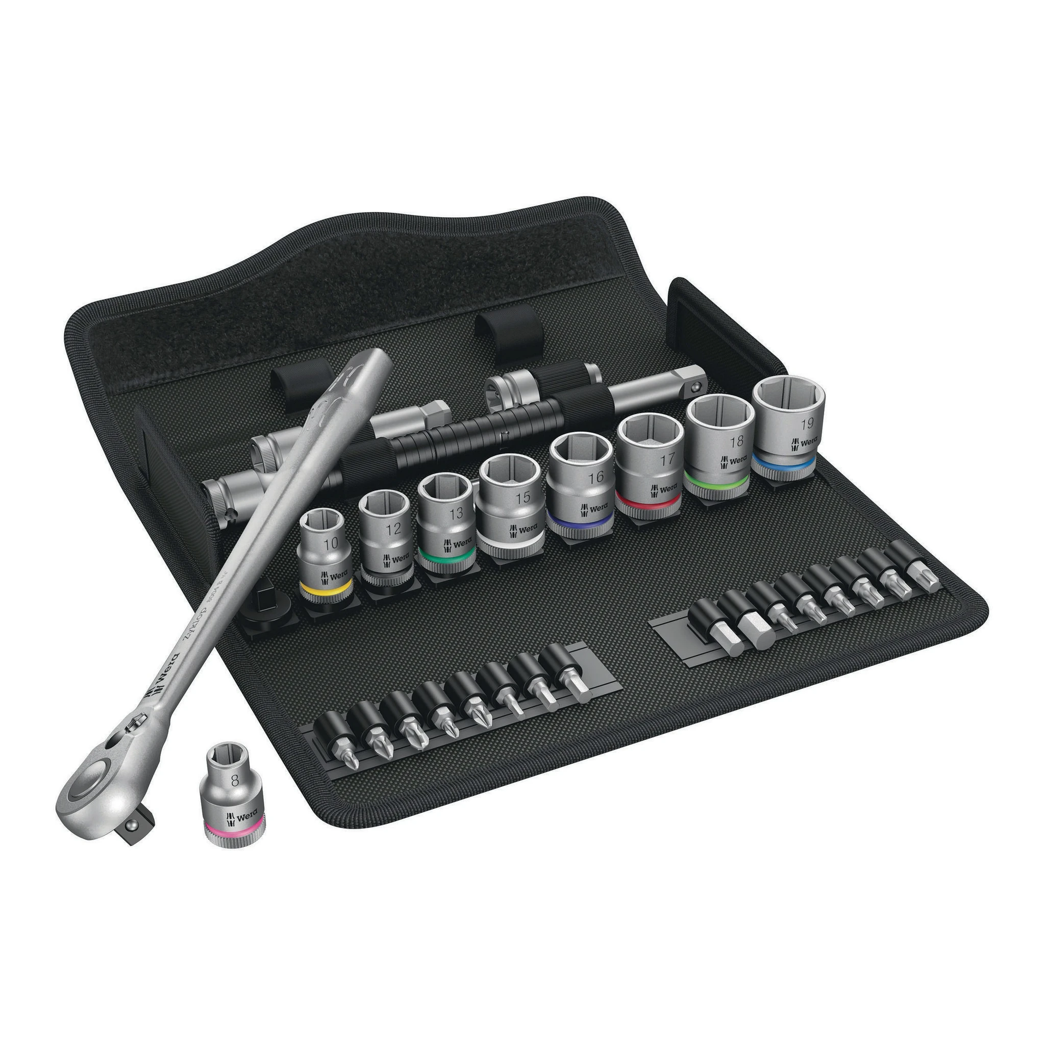 WERA | Steckschlüssel-Satz | 29-teilig 3/8 ″ | Schlüsselweiten 8-19 mm