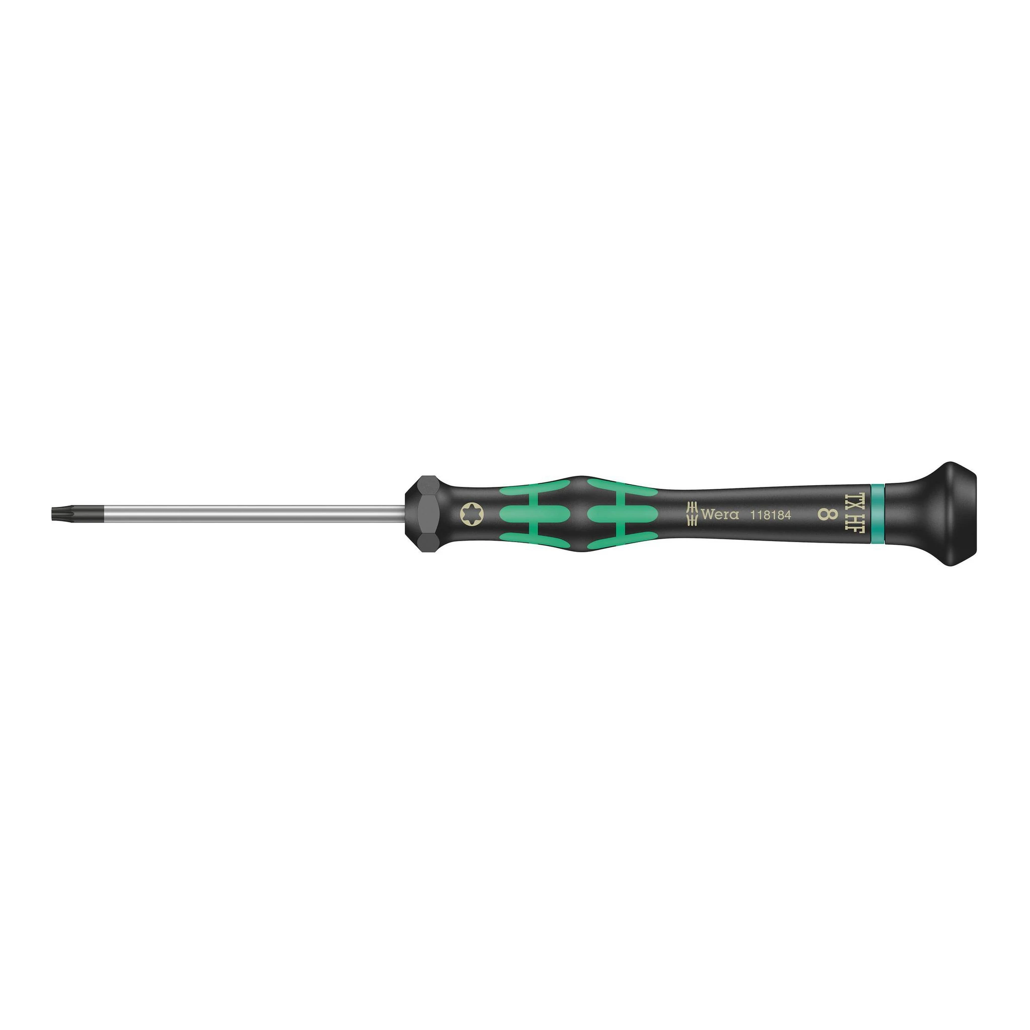 WERA | Elektronikerschraubendreher | TX 8 Klingenlänge 60 mm | Haltefunktion CV-Molybdän nicromattiert