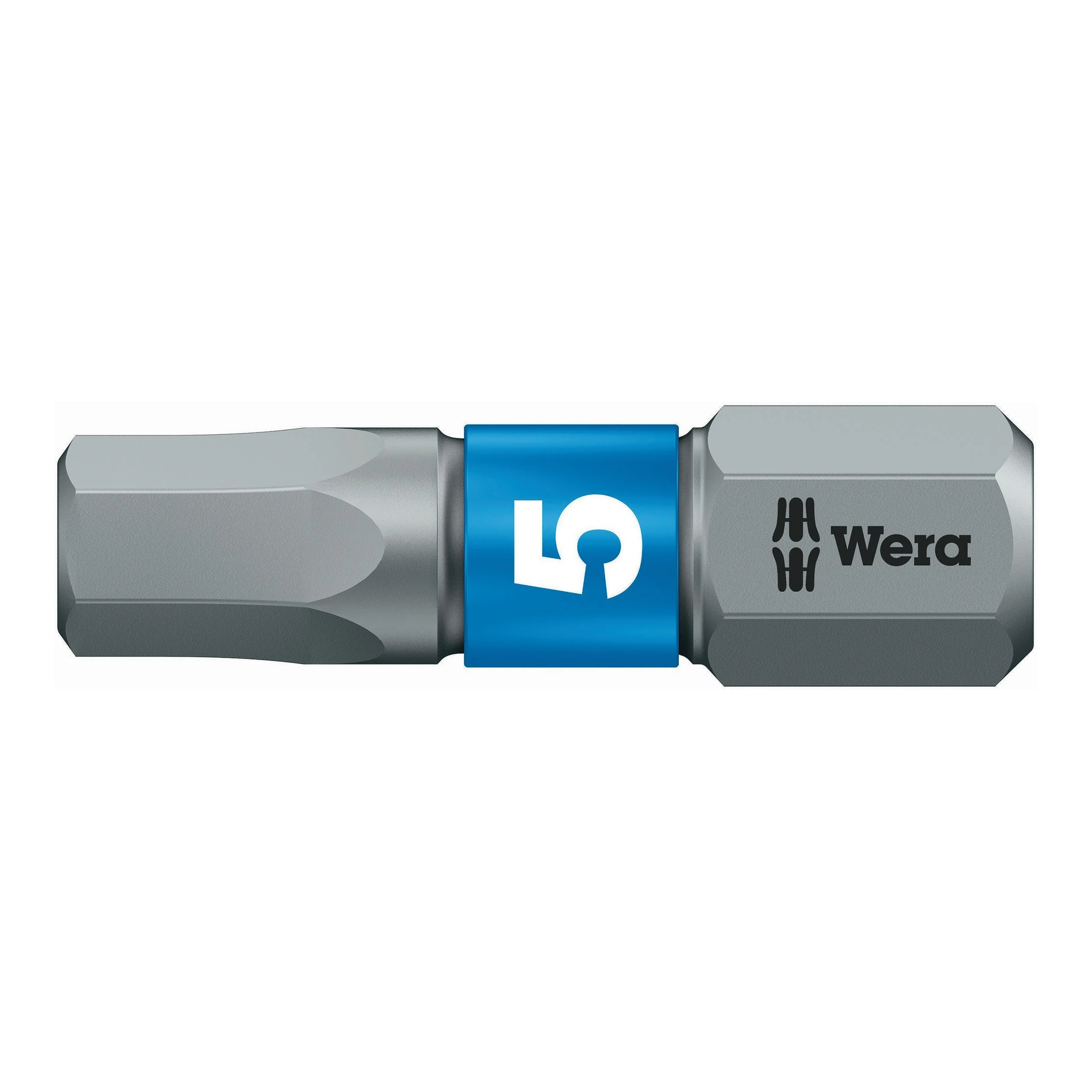 WERA | Bit | SW5mm 6-kantantrieb1/4Zoll L.25mm | BiTorsion zähhart Farbkennung blau