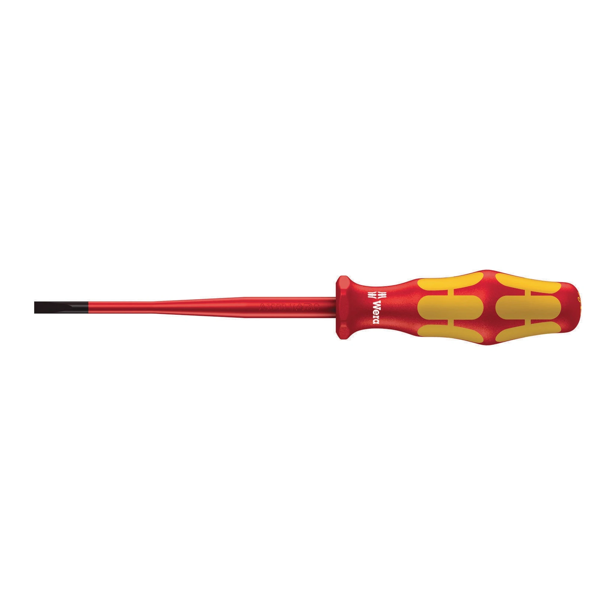 WERA | Schraubendreher | Klingen-B4xDicke0,8xL100mm Griff-L.81mm | isoliert red.Klingen-D konische Schneide