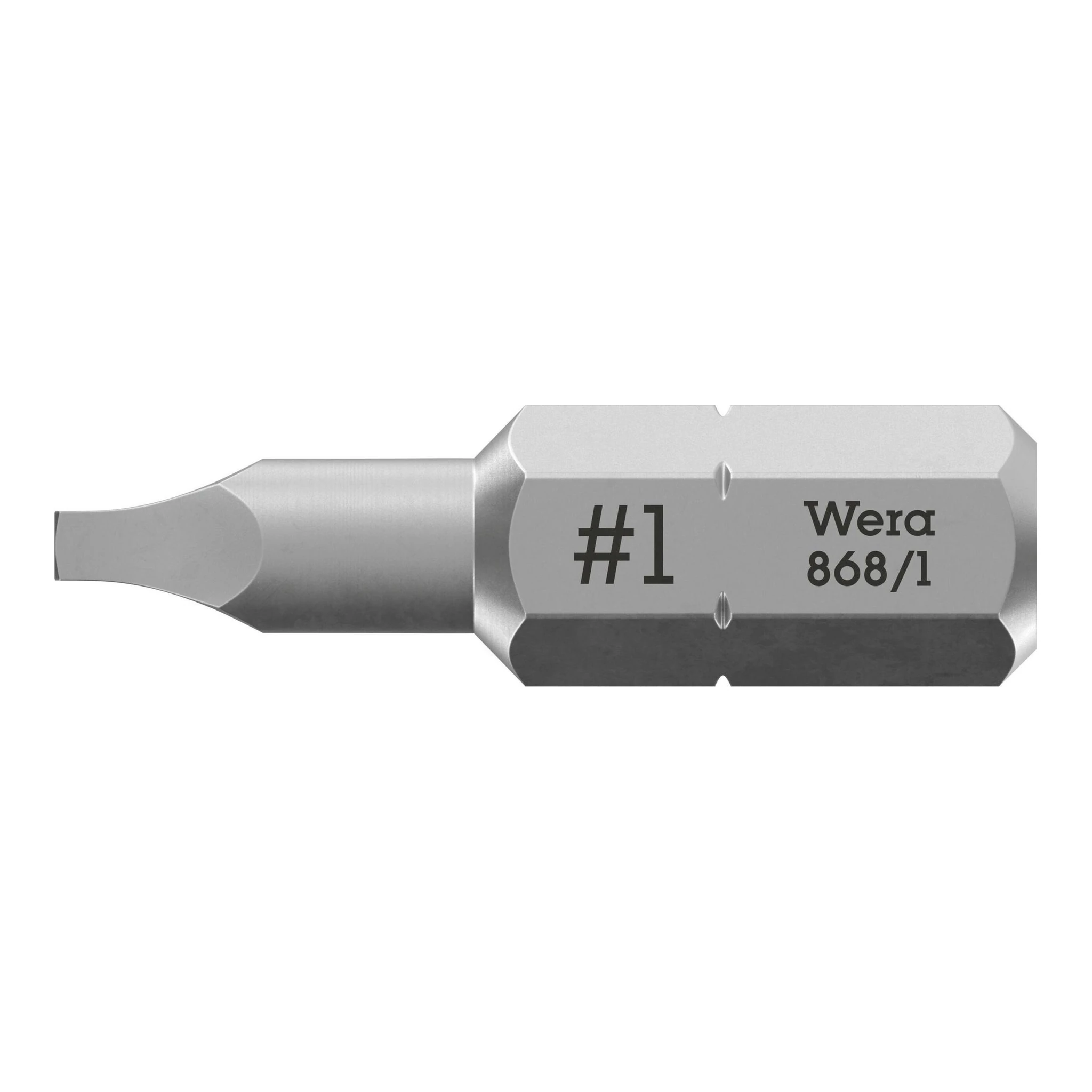 WERA | Bit | Vierkant Gr.1 D.4,5mm L.25mm | CV-Molybdän zähhart m.reduziertem Schaft