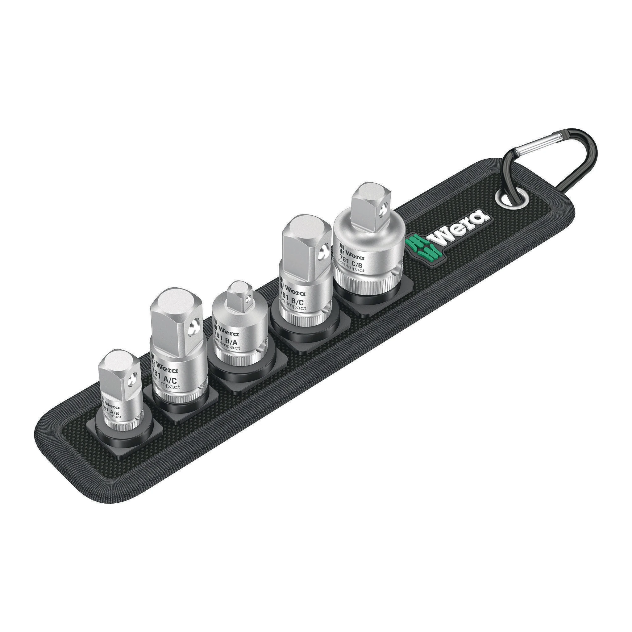 WERA | Adapter-Satz | 5teilig m.Halterung | für Hand- und Maschinenbetätigung