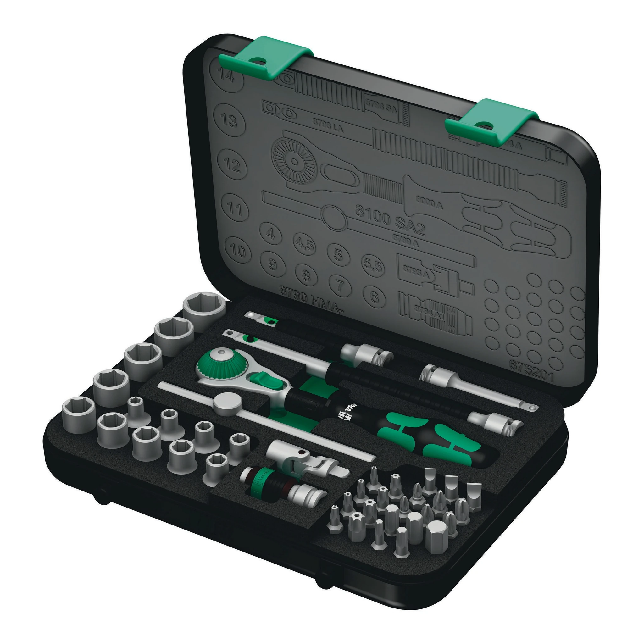 WERA | Steckschlüssel-Satz | 42-teilig 1/4 ″ | Schlüsselweiten 4-14 mm