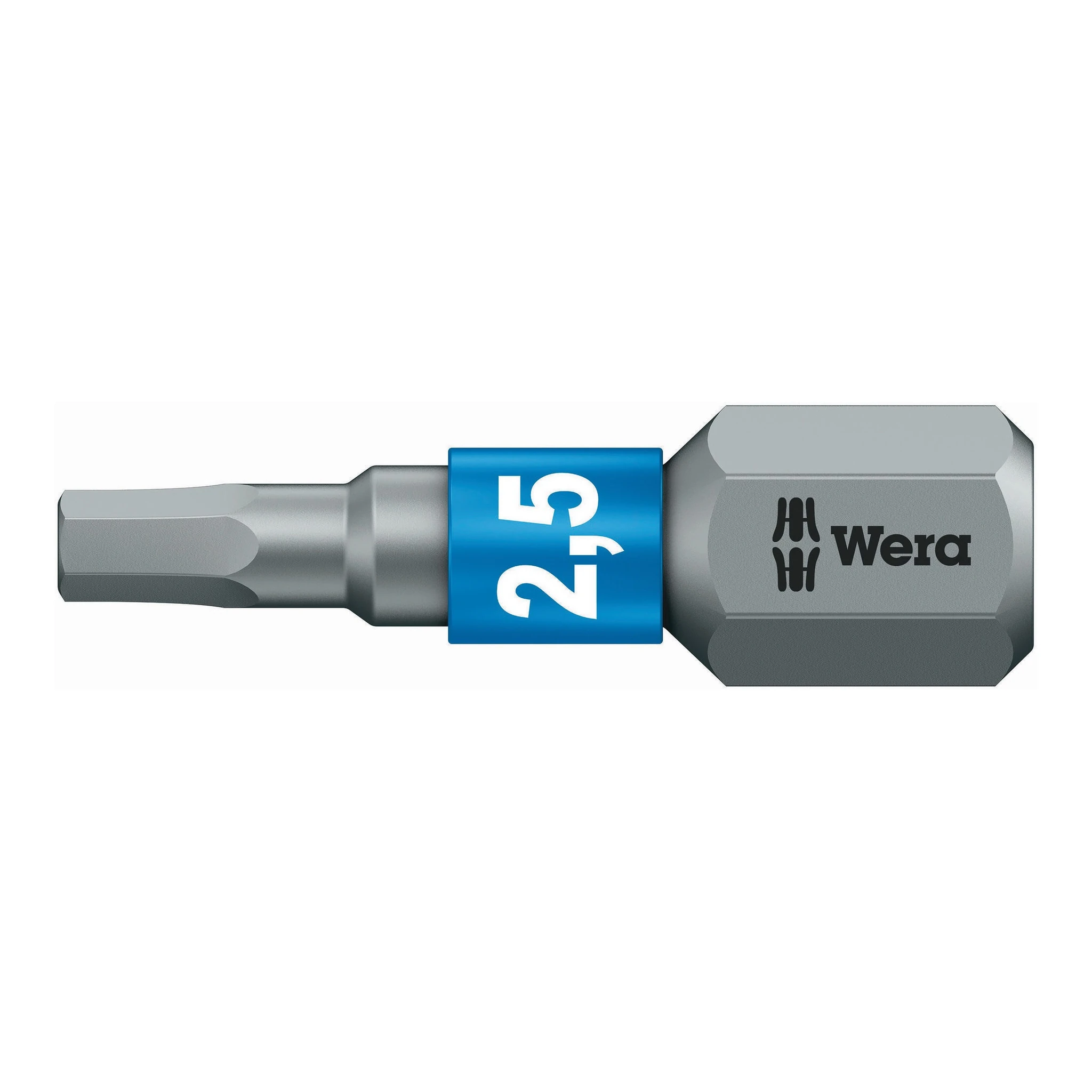 WERA | Bit | SW2,5mm 6-kantantrieb1/4Zoll L.25mm | BiTorsion zähhart Farbkennung blau