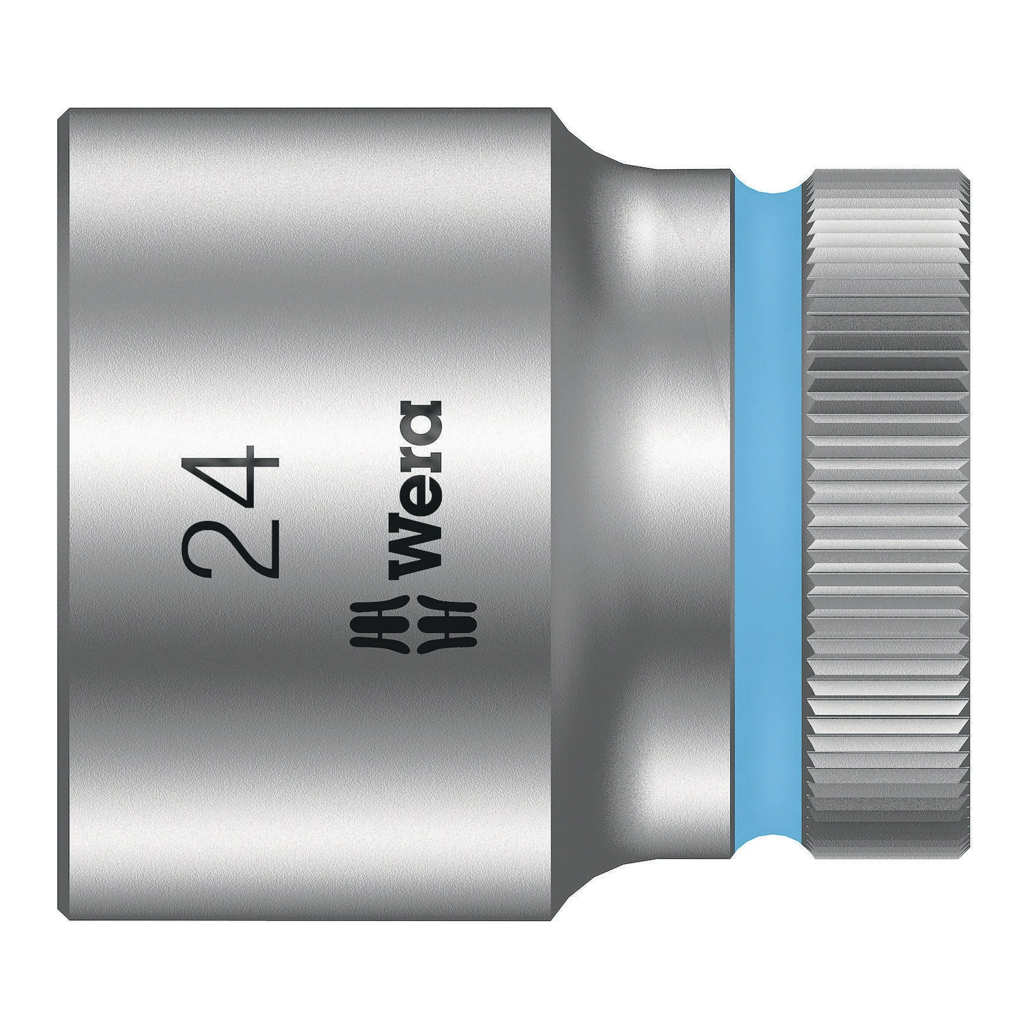 WERA | Steckschlüsseleinsatz | SW24mm L.37mm Vierkant1/2Zoll | CV mattverchromt Rändelung